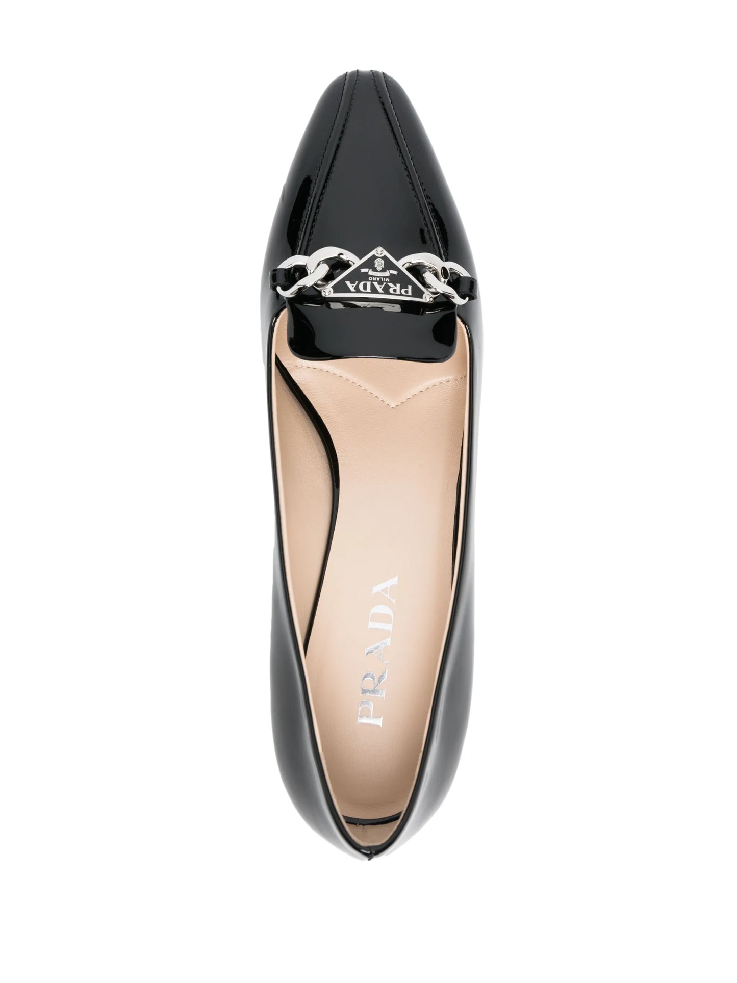 triangle-logo leather pumps