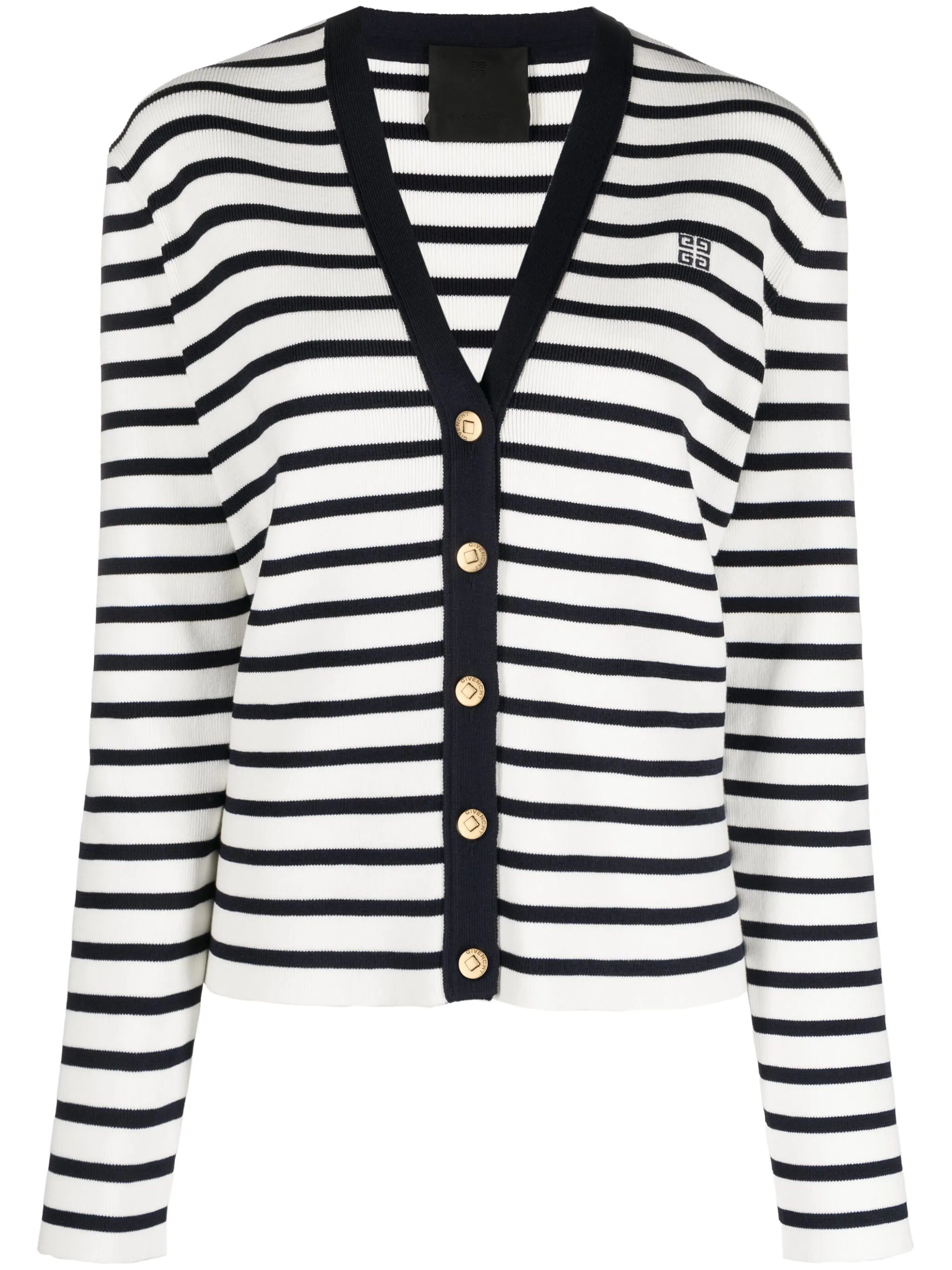 Sailor striped cotton-blend cardigan