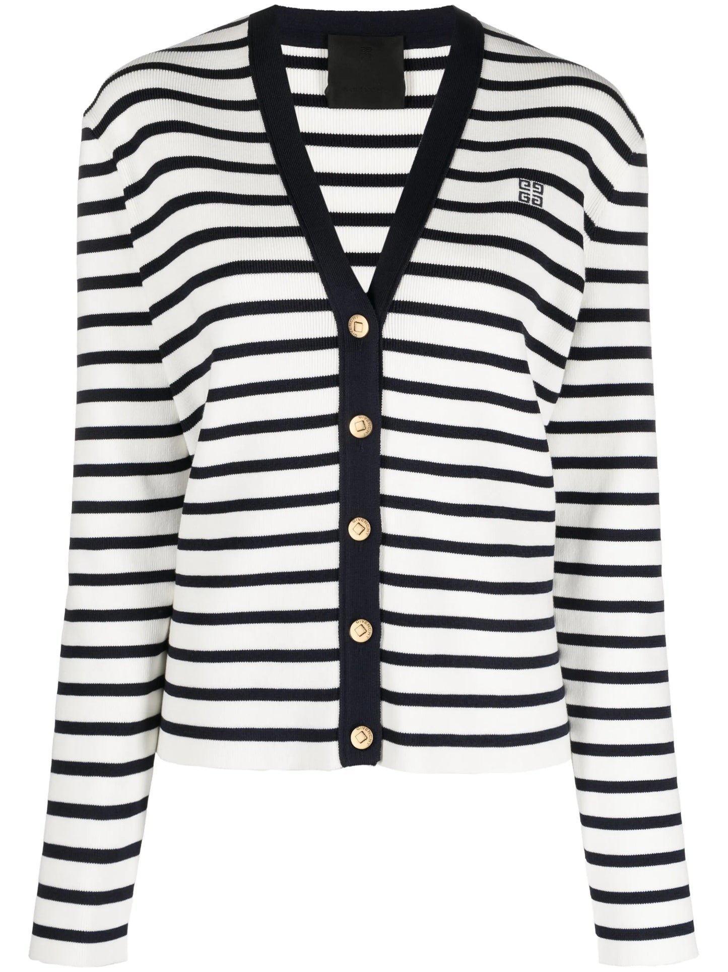 Sailor striped cotton-blend cardigan