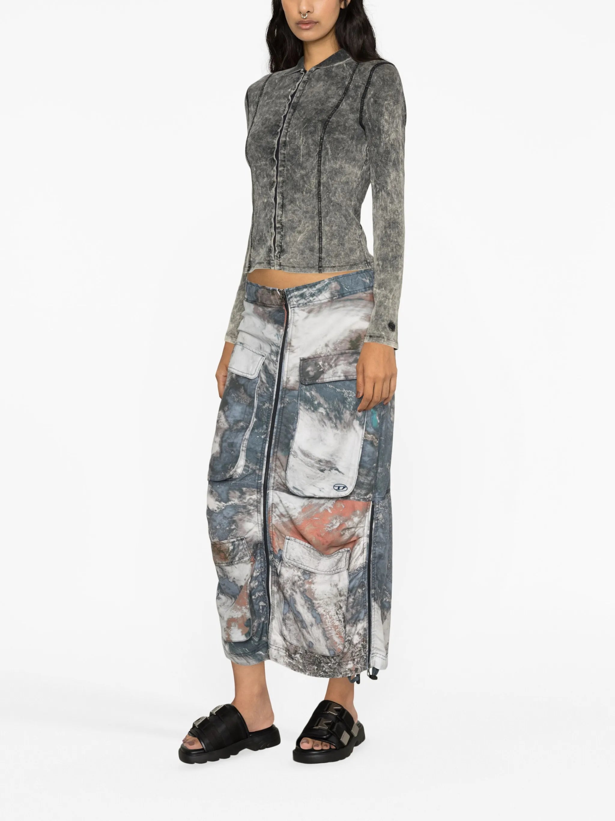 marble-wash ribbed shirt