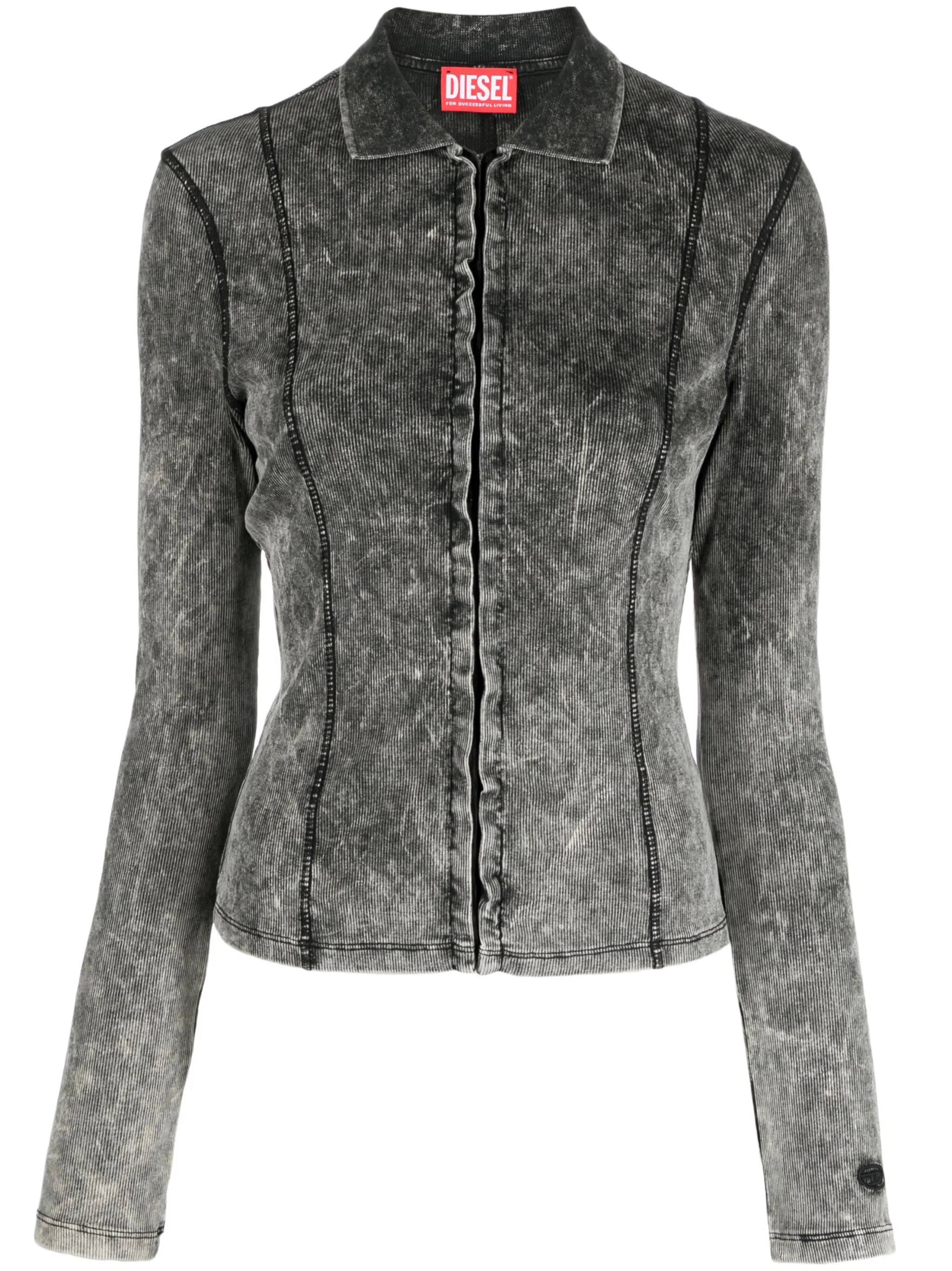 marble-wash ribbed shirt