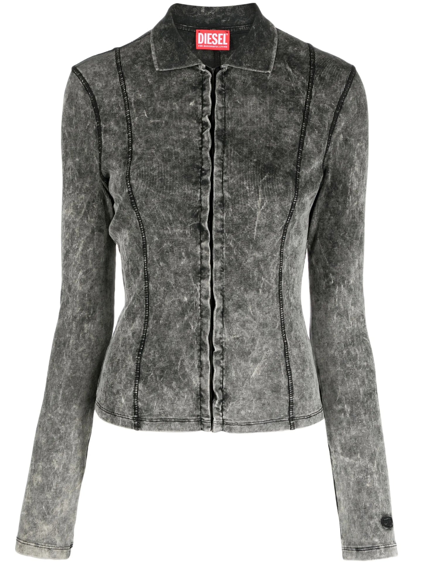 marble-wash ribbed shirt