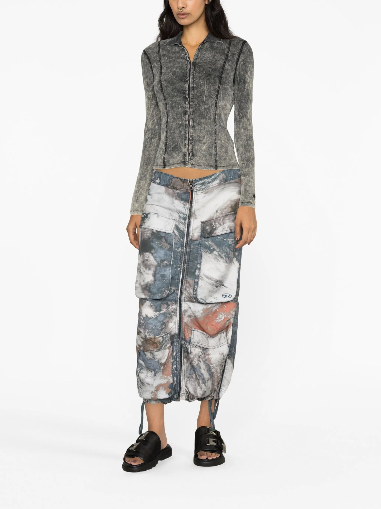 marble-wash ribbed shirt