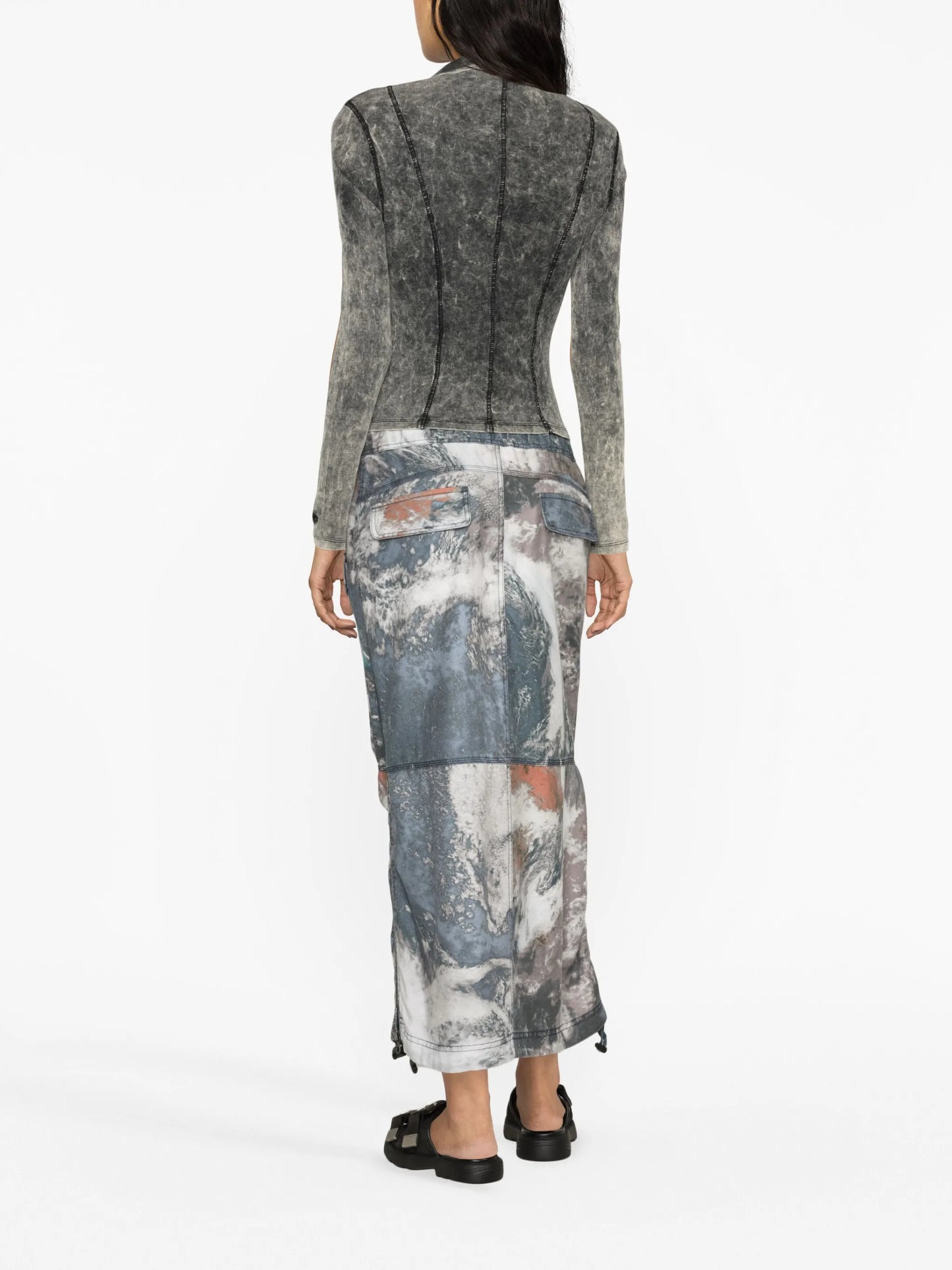 marble-wash ribbed shirt