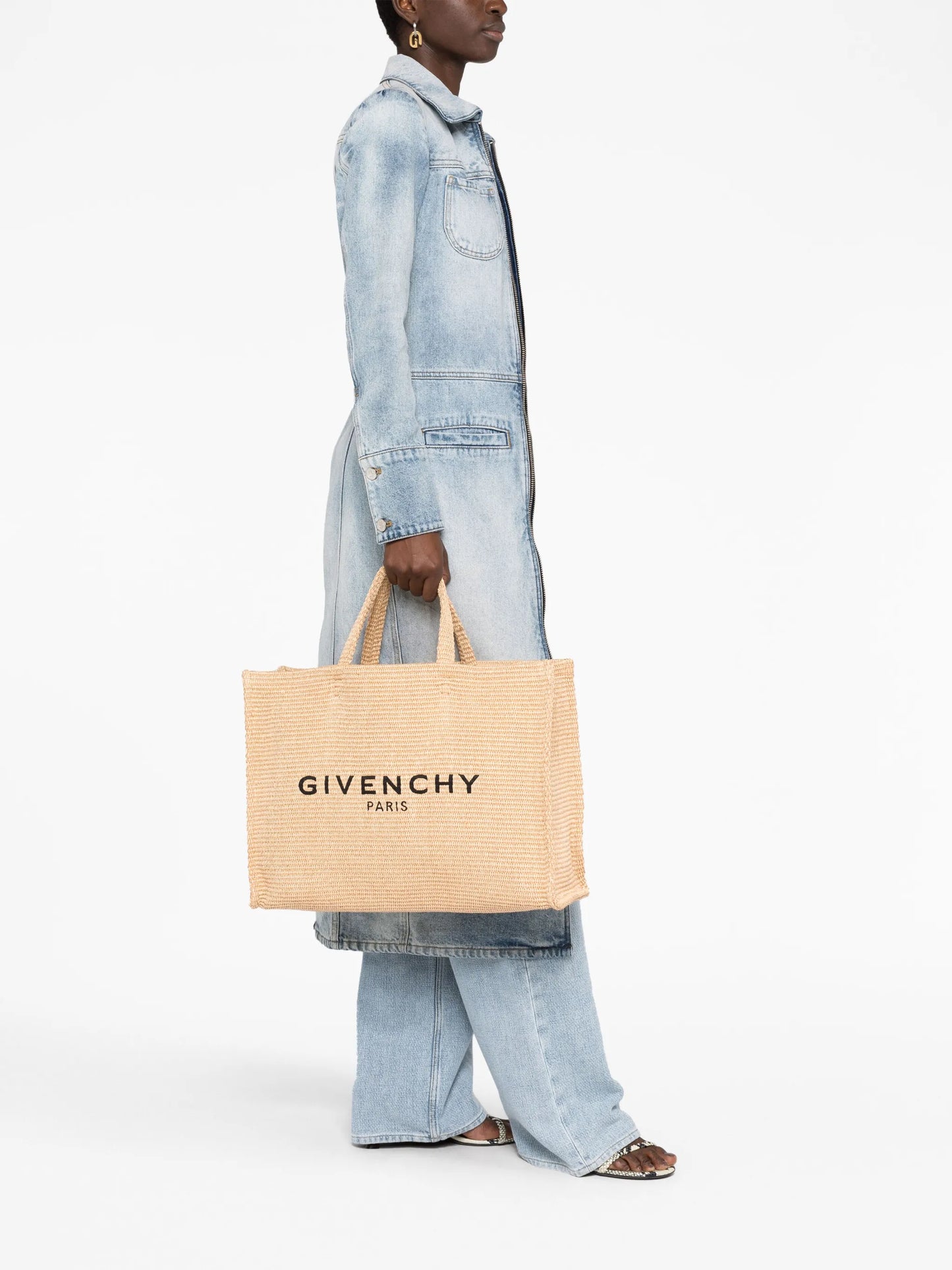 large G woven tote bag