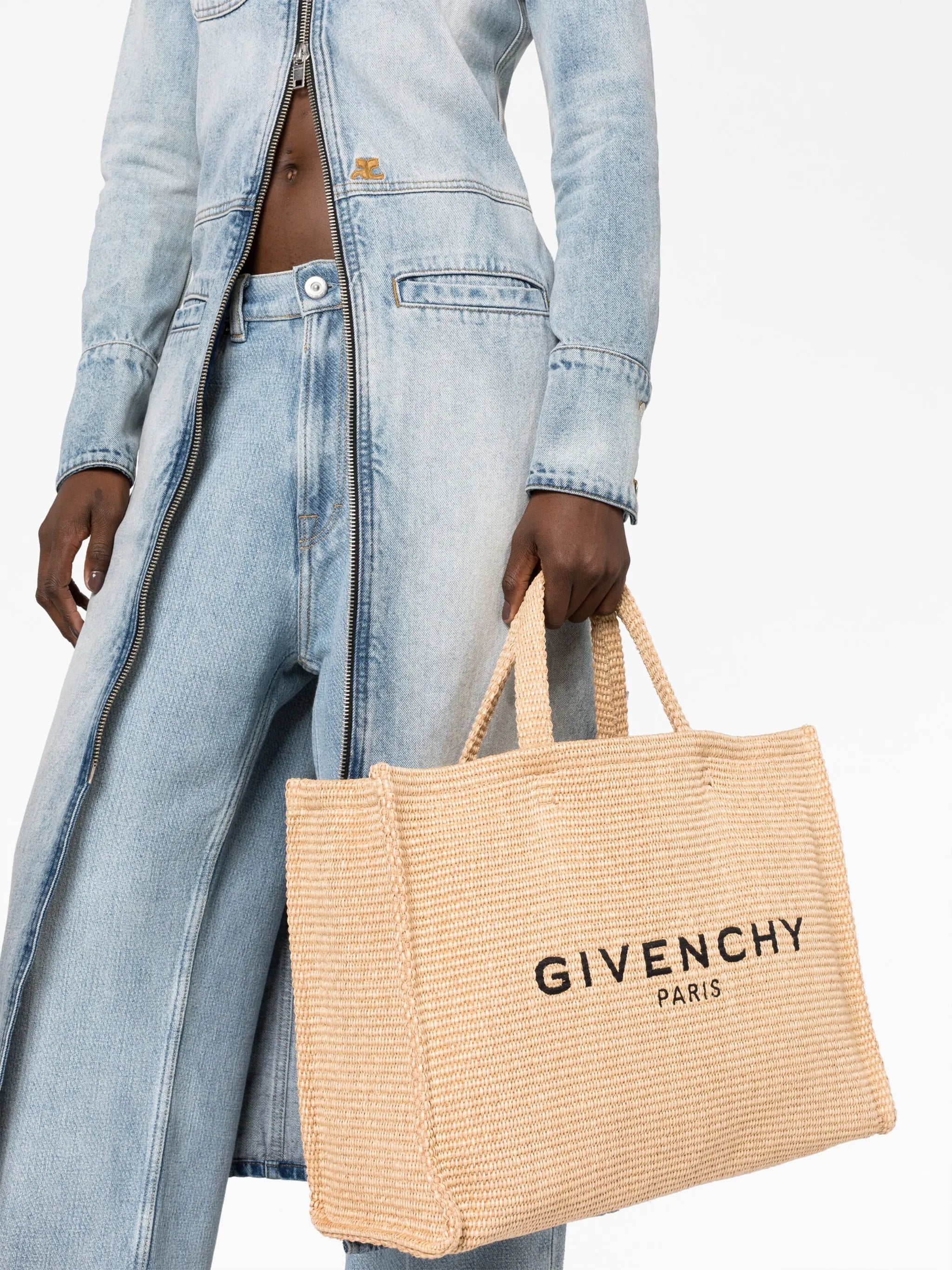 large G woven tote bag
