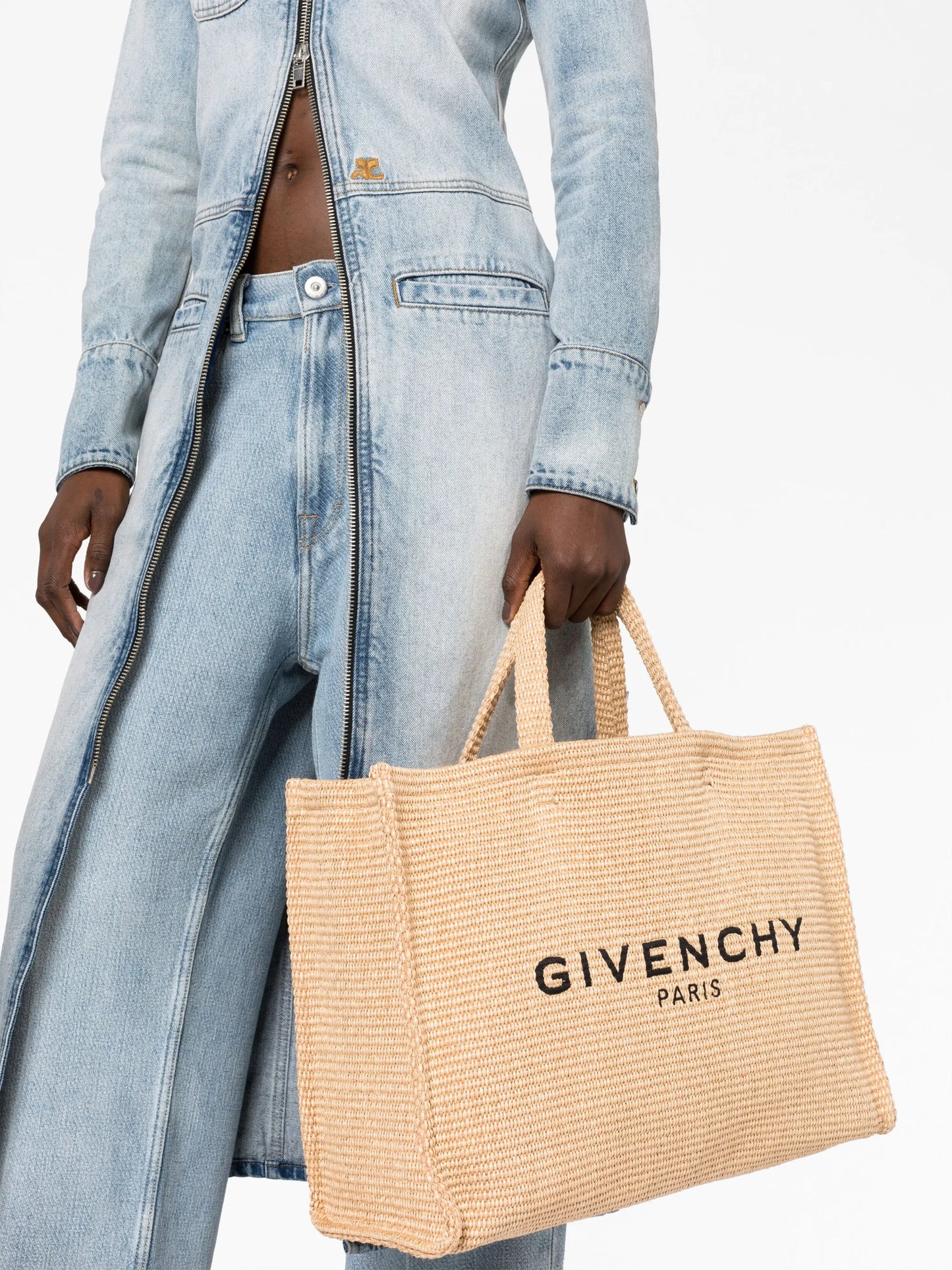 large G woven tote bag