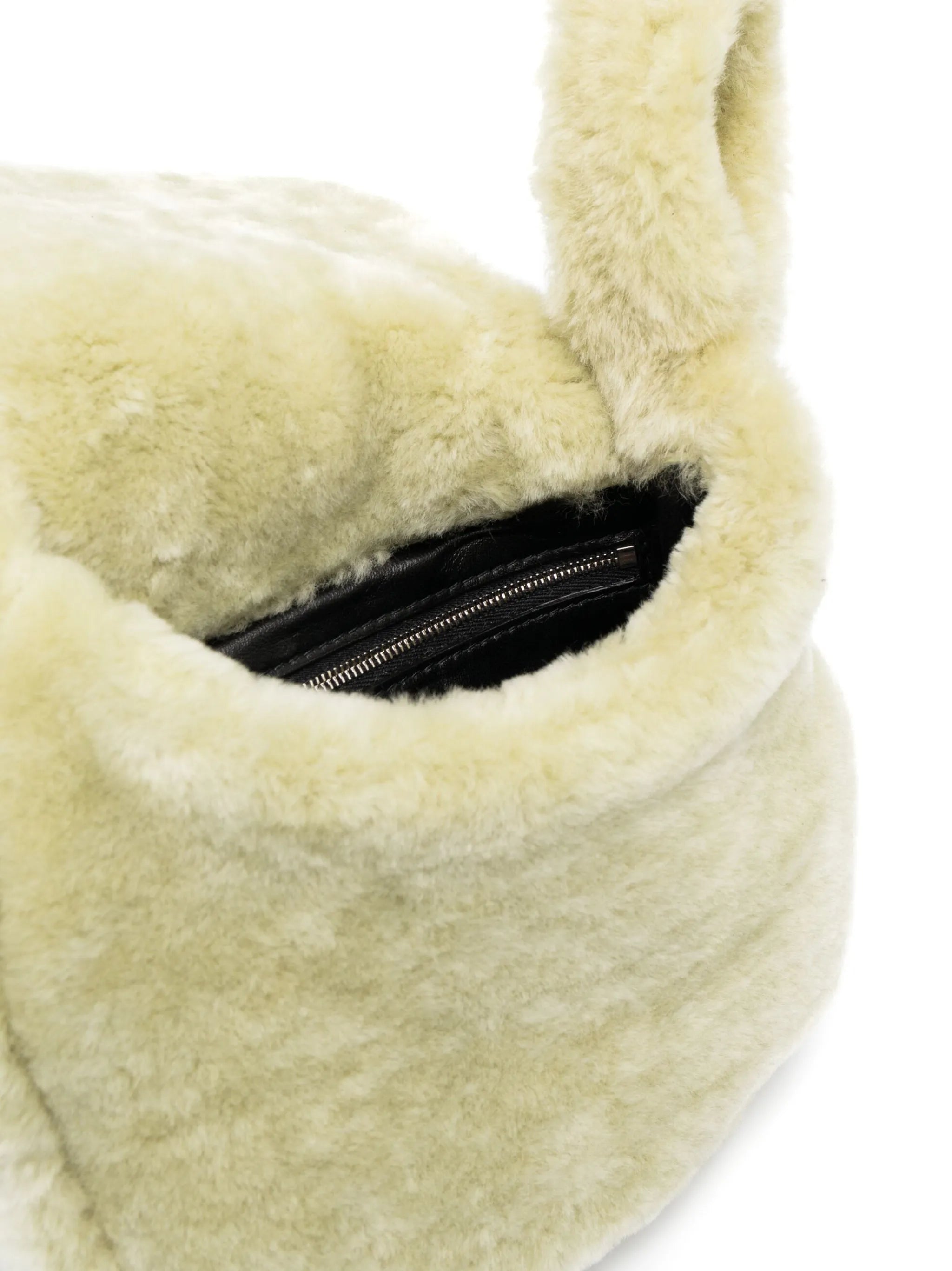 Sphere shearling clutch bag