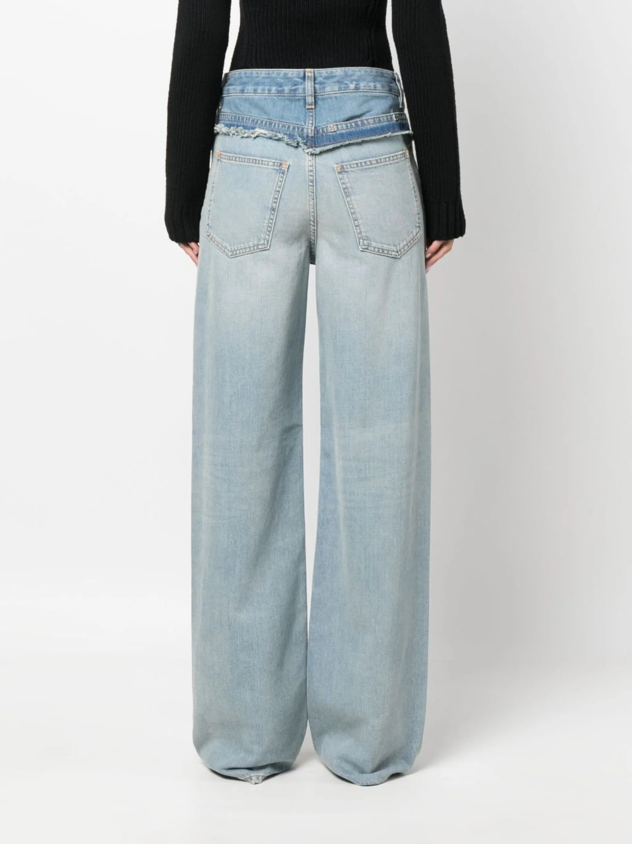 low-rise straight-leg jeans