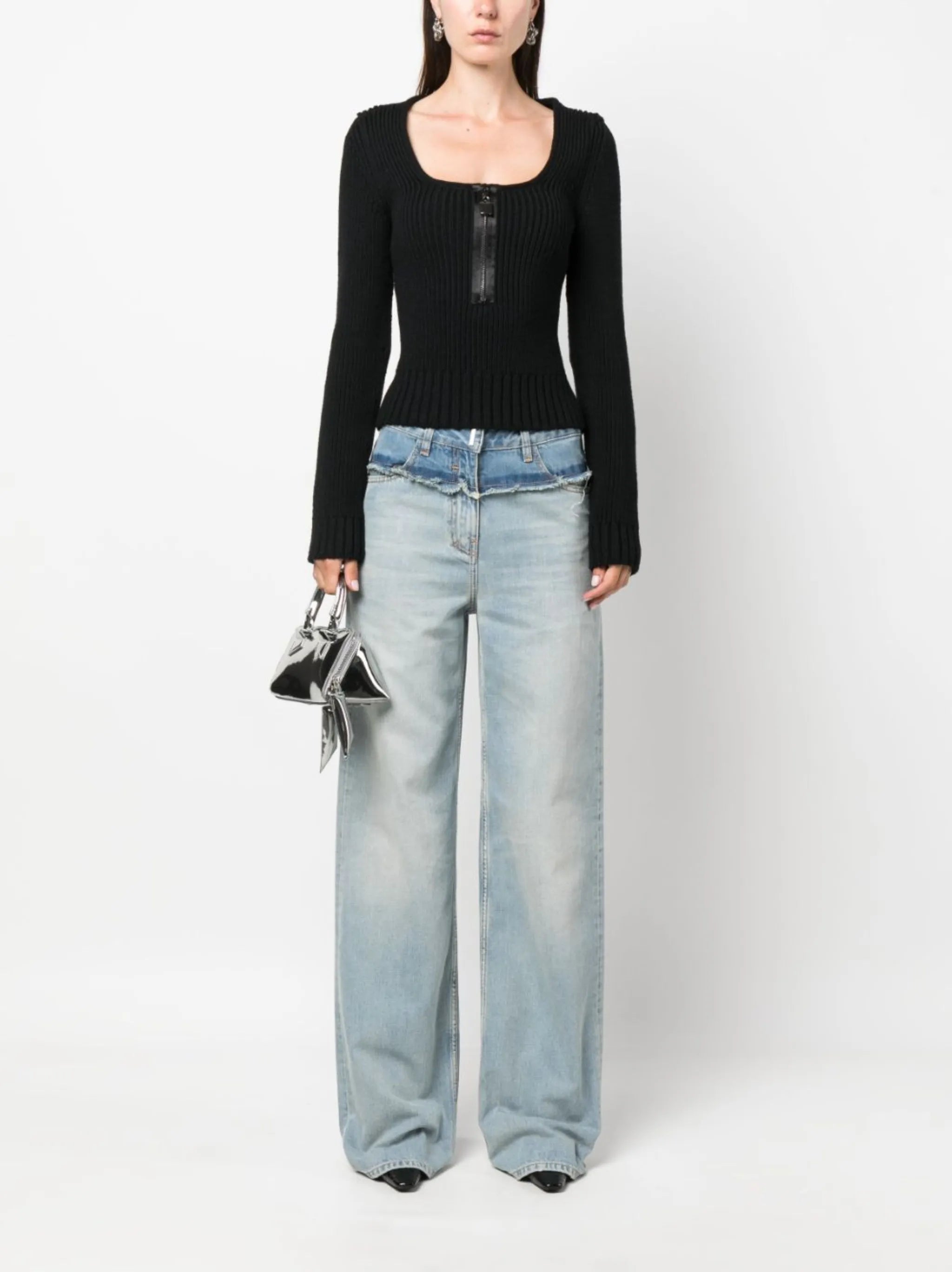 low-rise straight-leg jeans