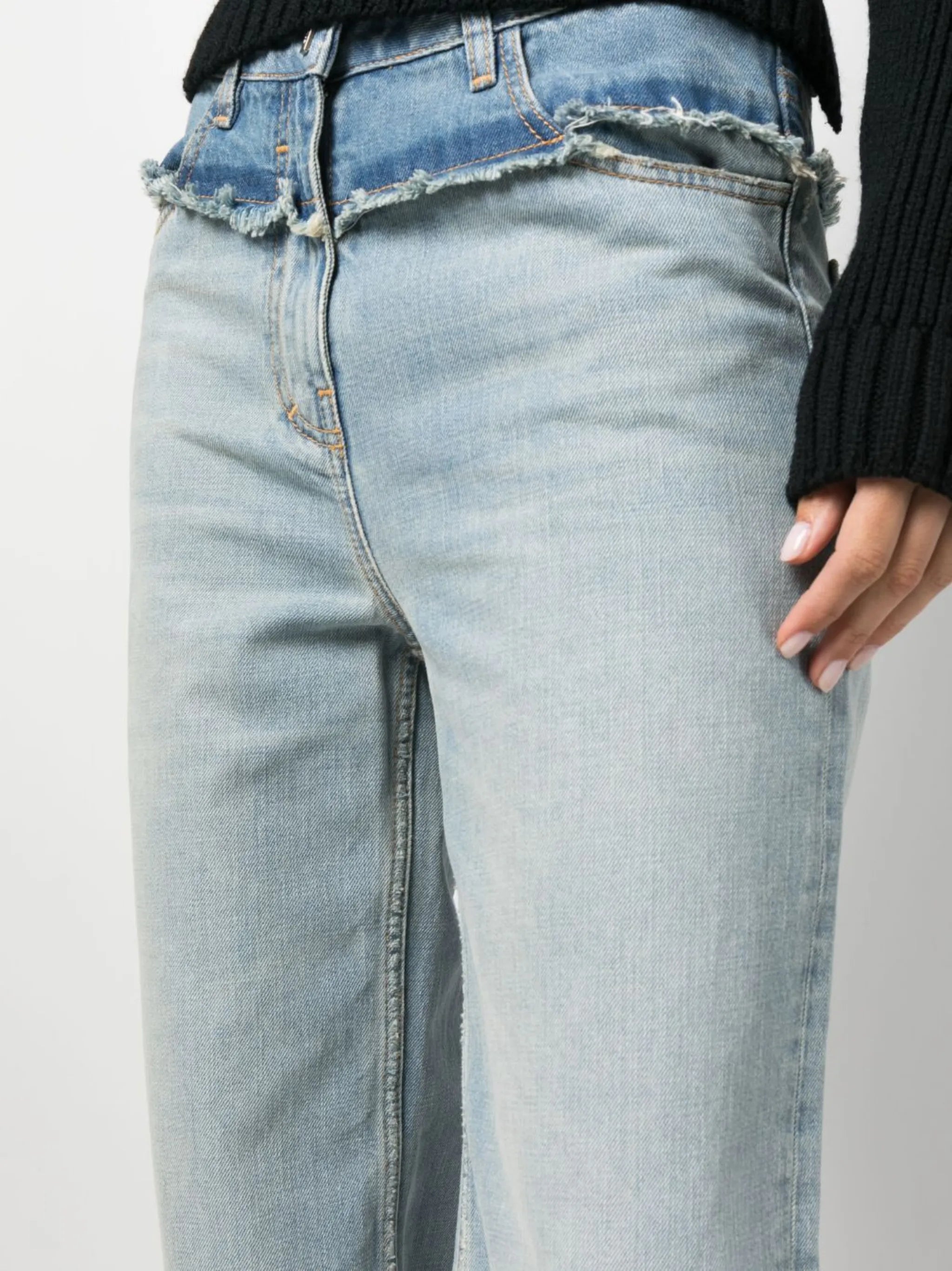 low-rise straight-leg jeans
