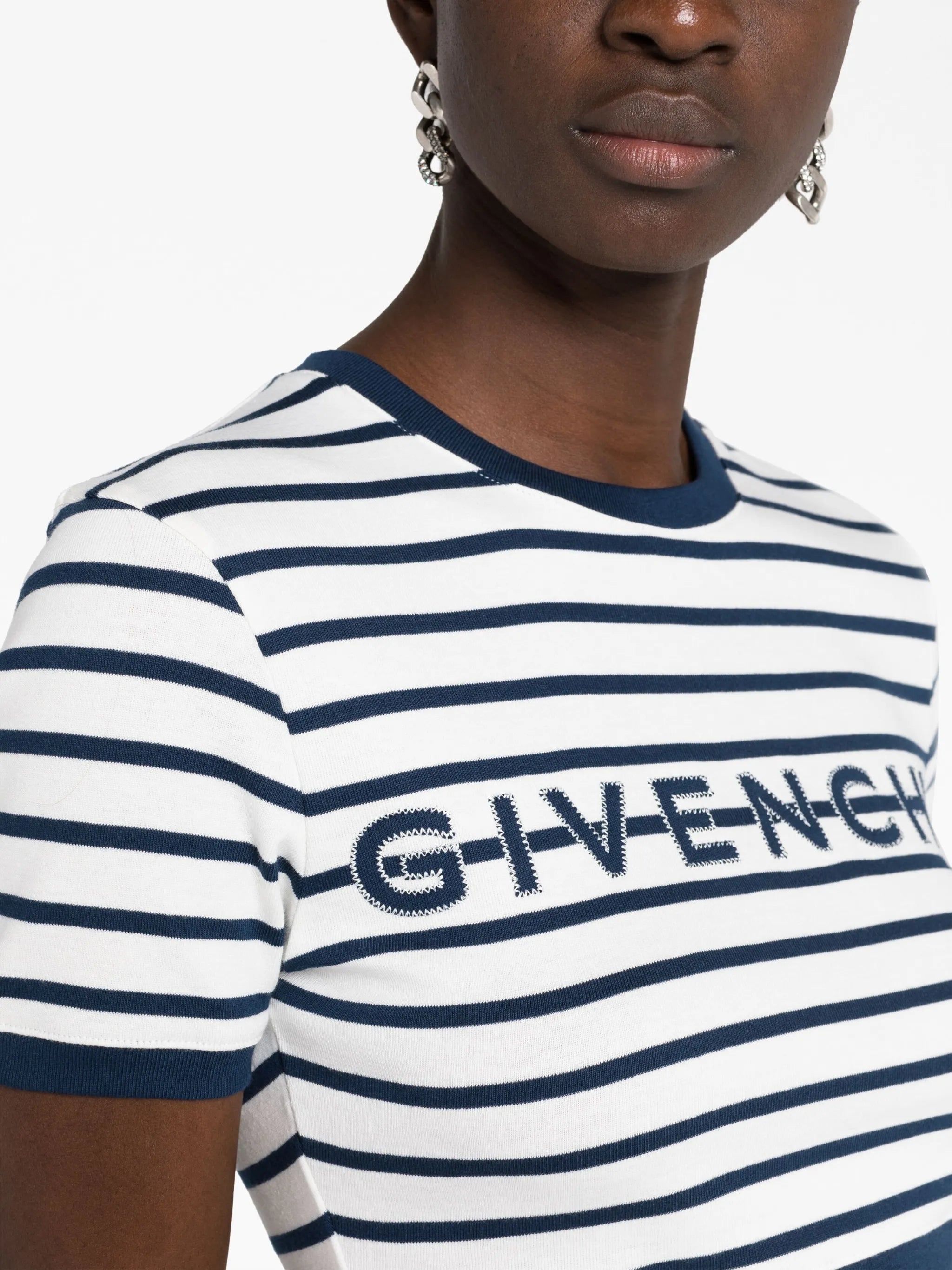 logo-embroidered knitted cropped top