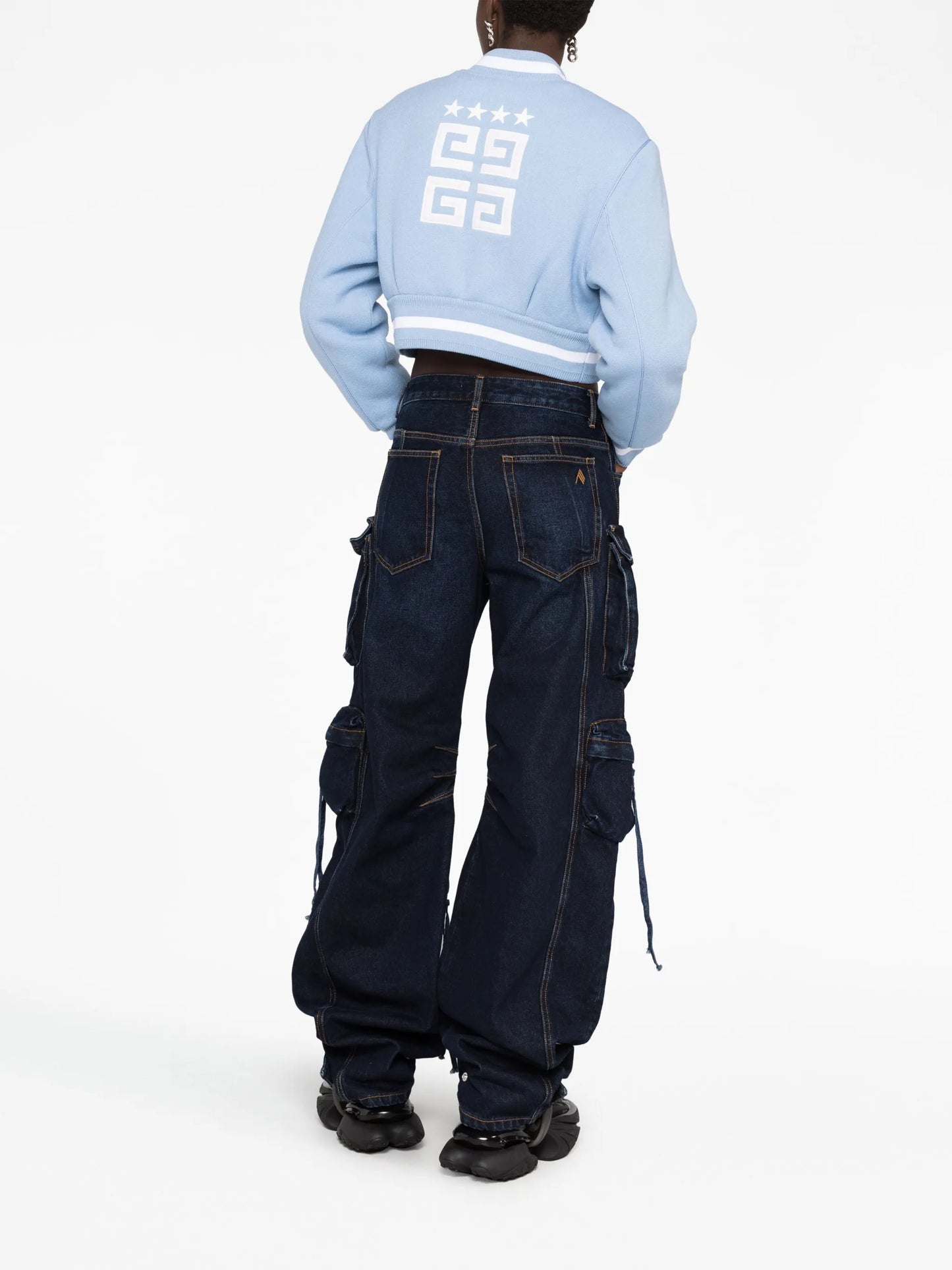 4G-appliqué cropped bomber jacket