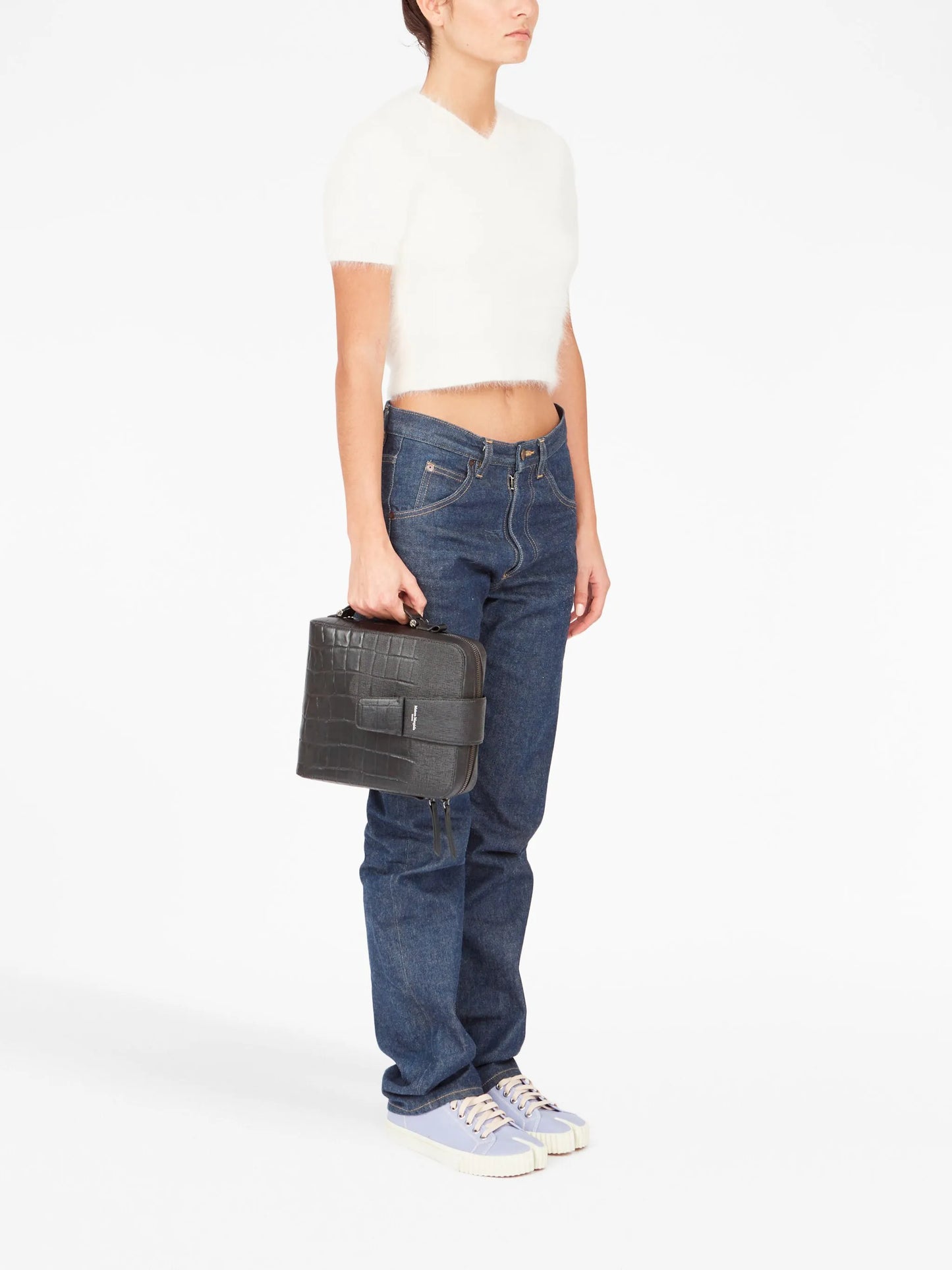 four-stitch leather shoulder bag