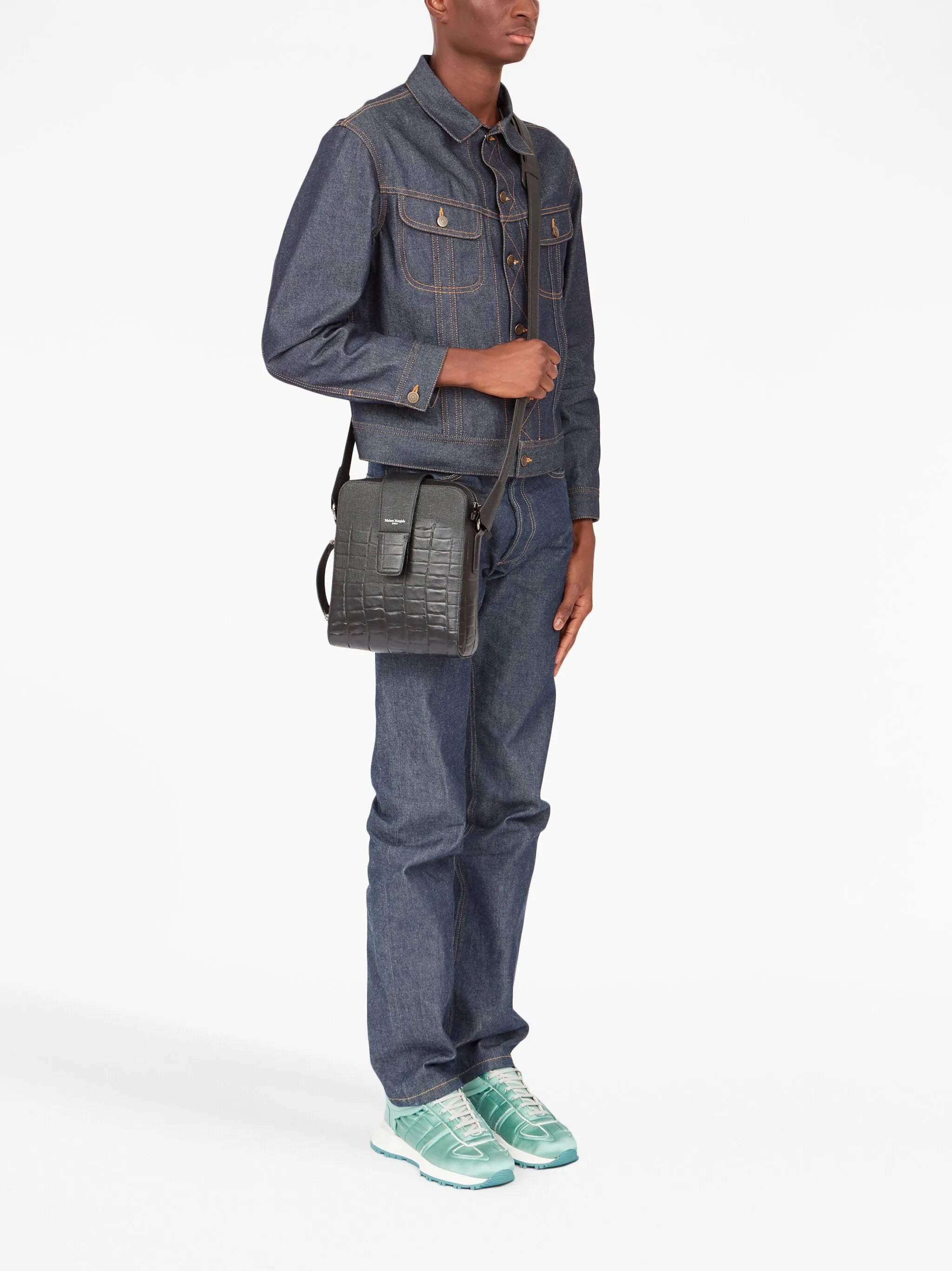 four-stitch leather shoulder bag