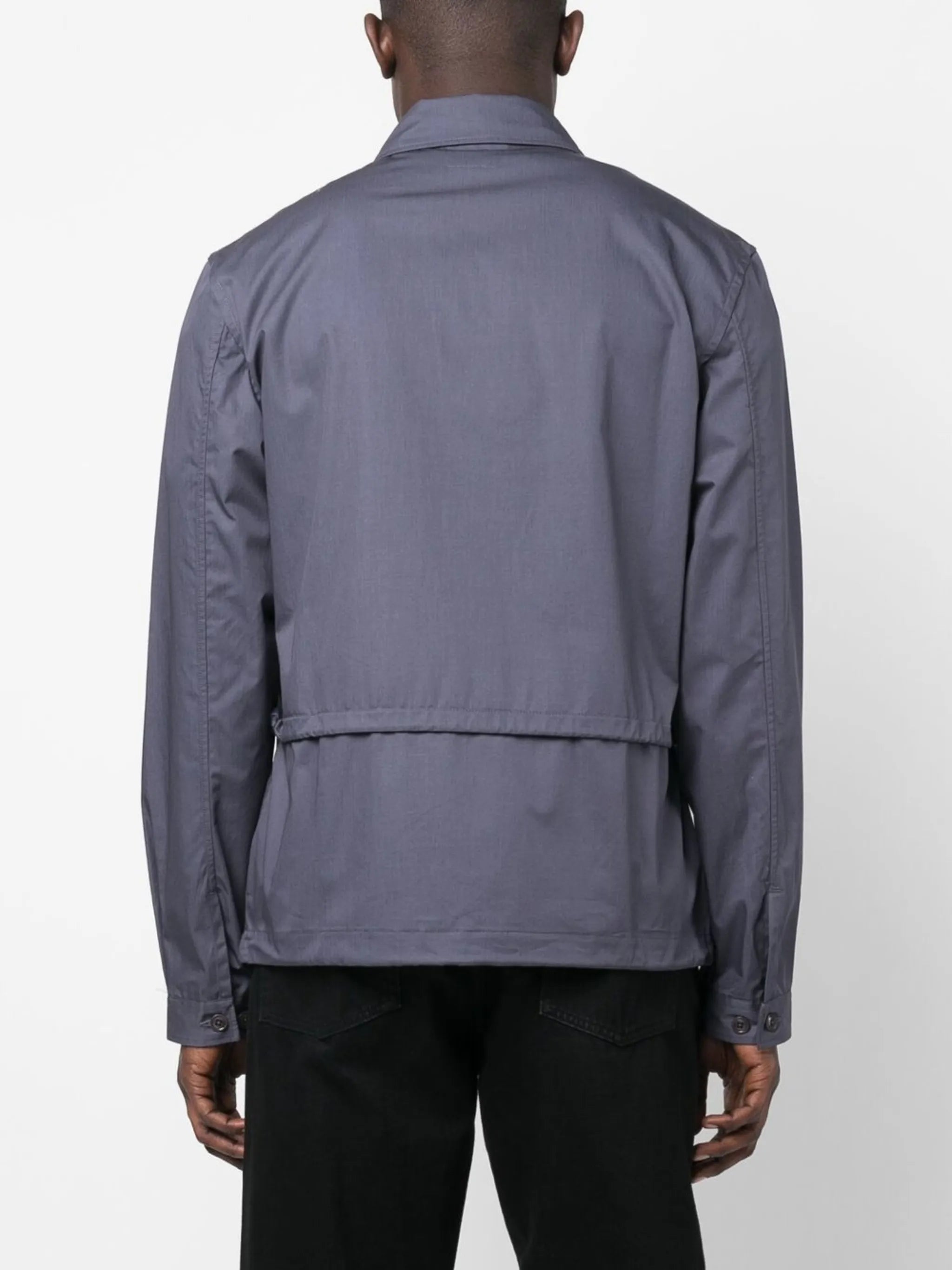 logo-patch cotton shirt jacket