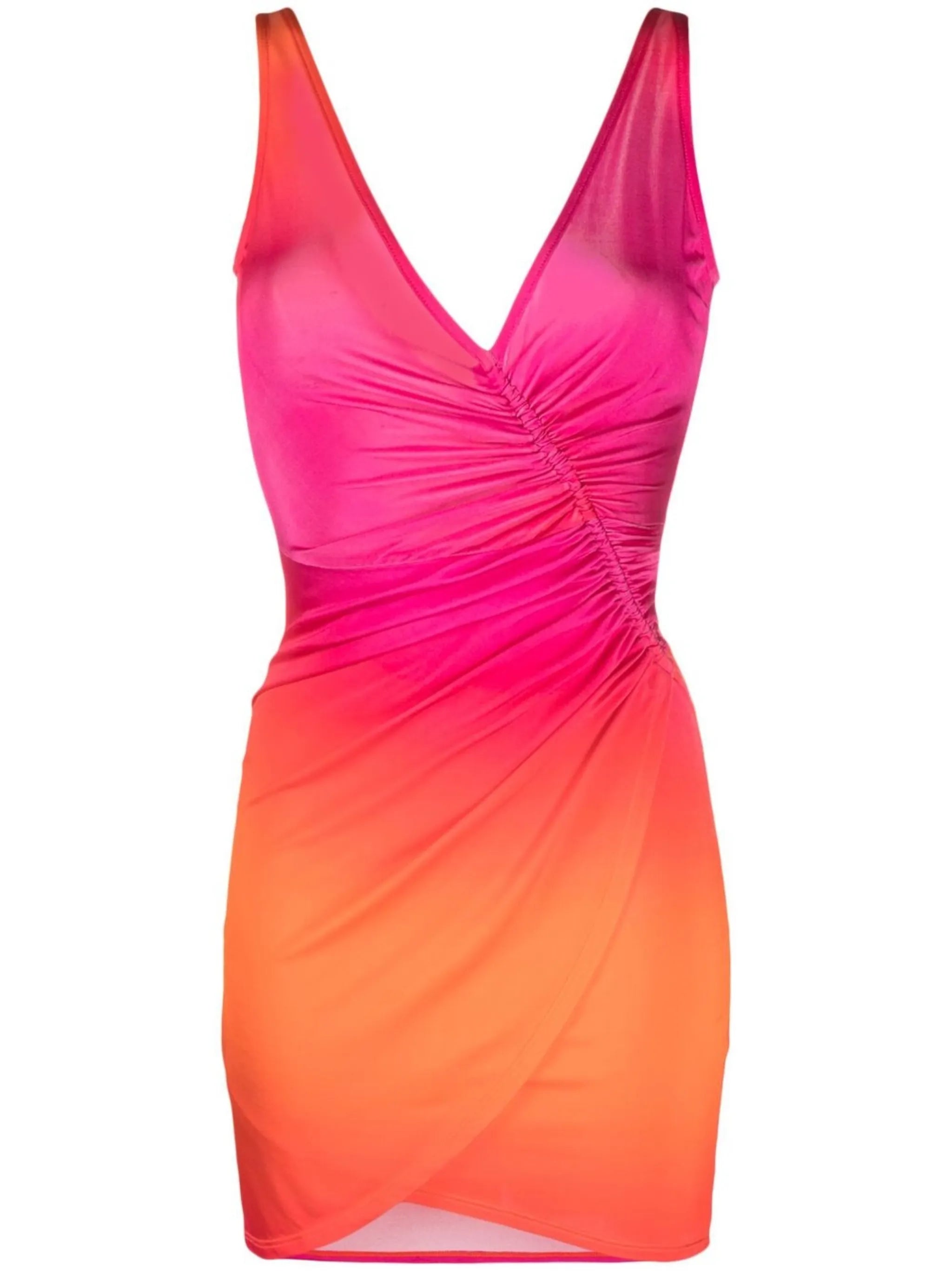 ombré V-neck minidress