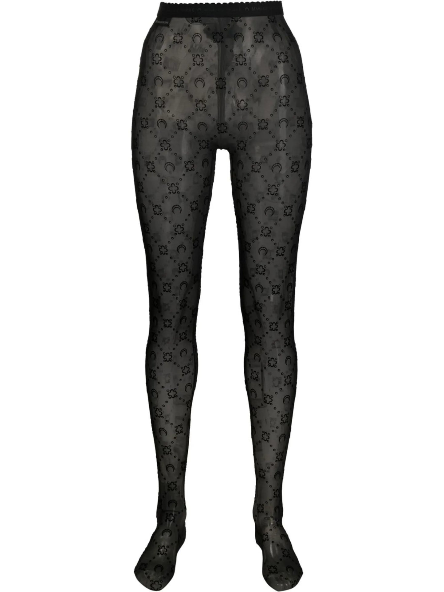 flocked-pattern sheer tights