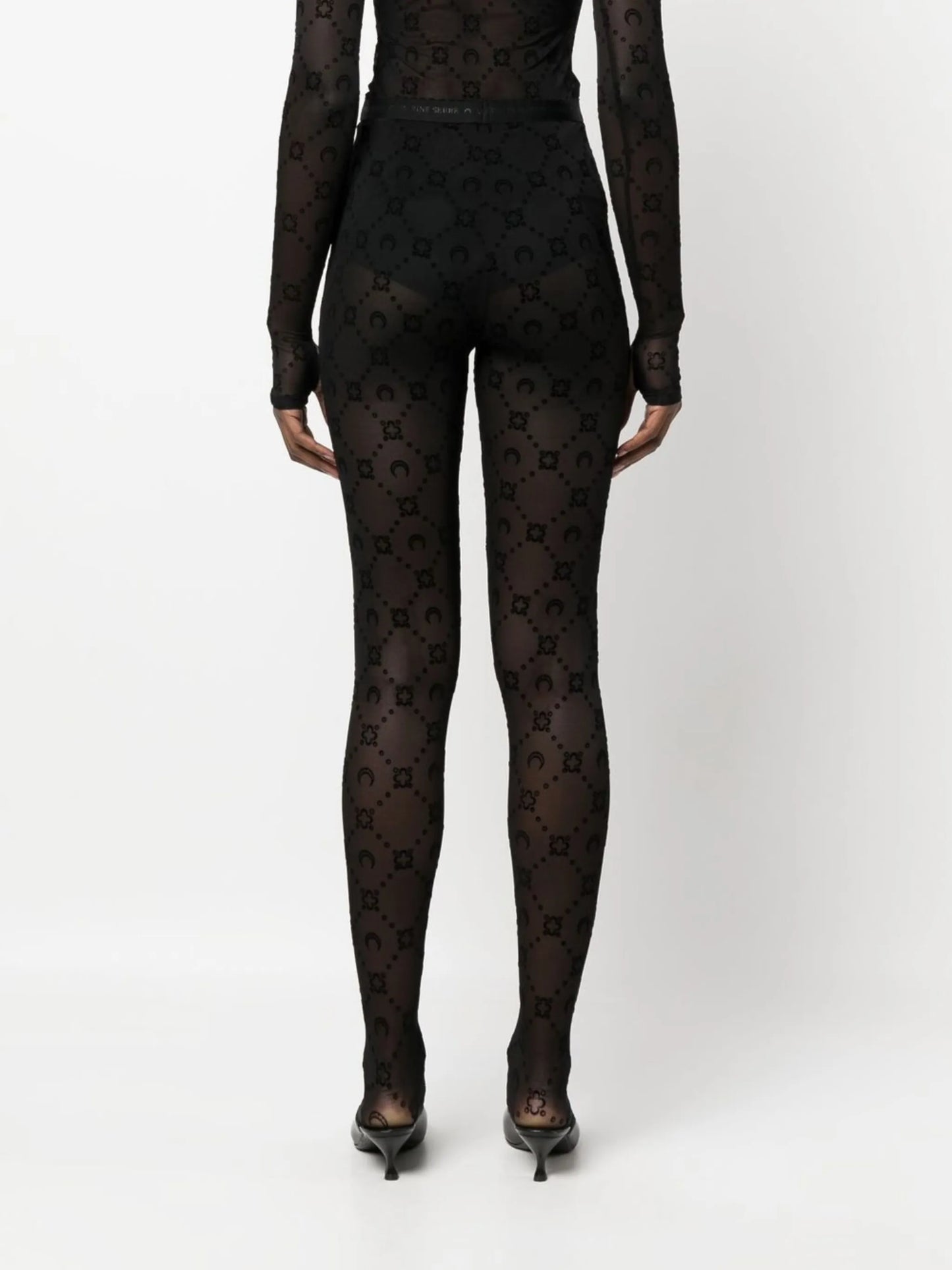 flocked-pattern sheer tights