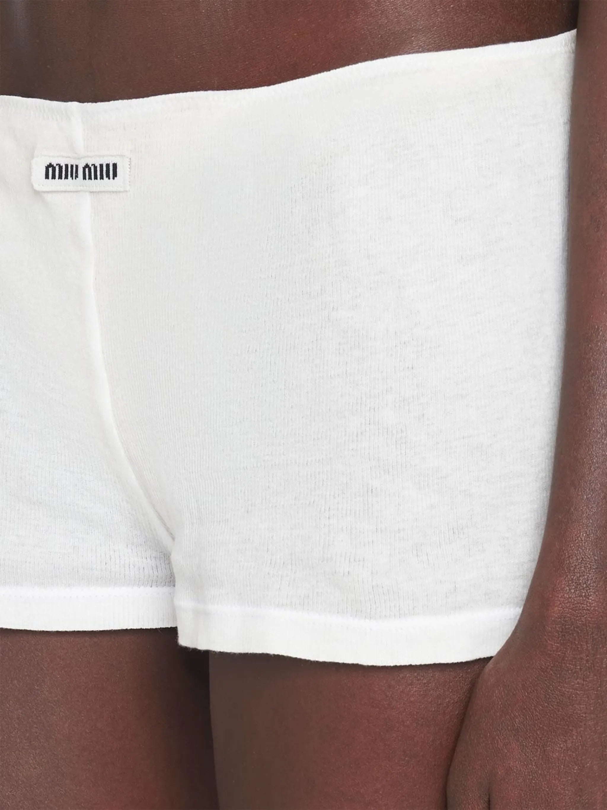 Ribbed knit boxer shorts
