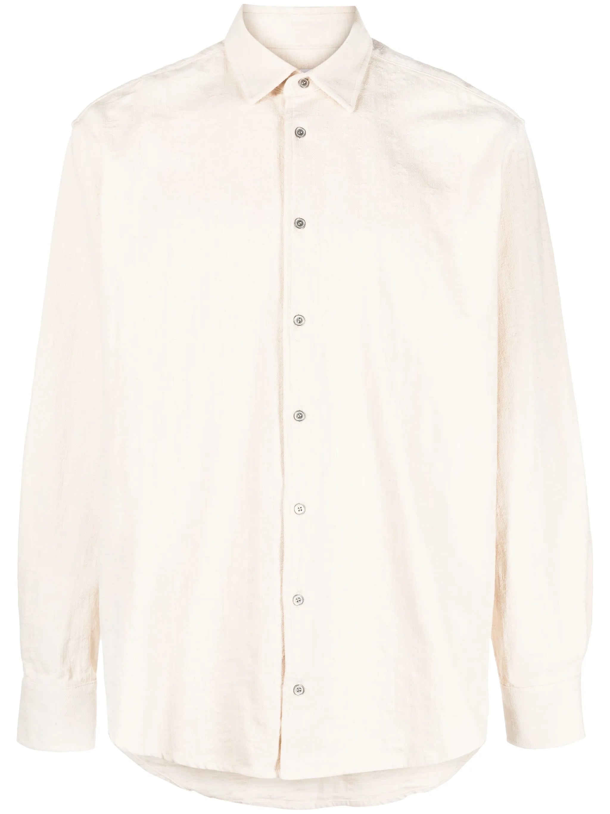 button-fastening cotton shirt