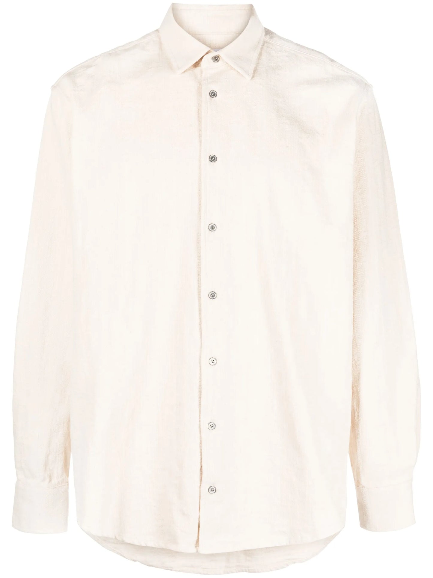 button-fastening cotton shirt