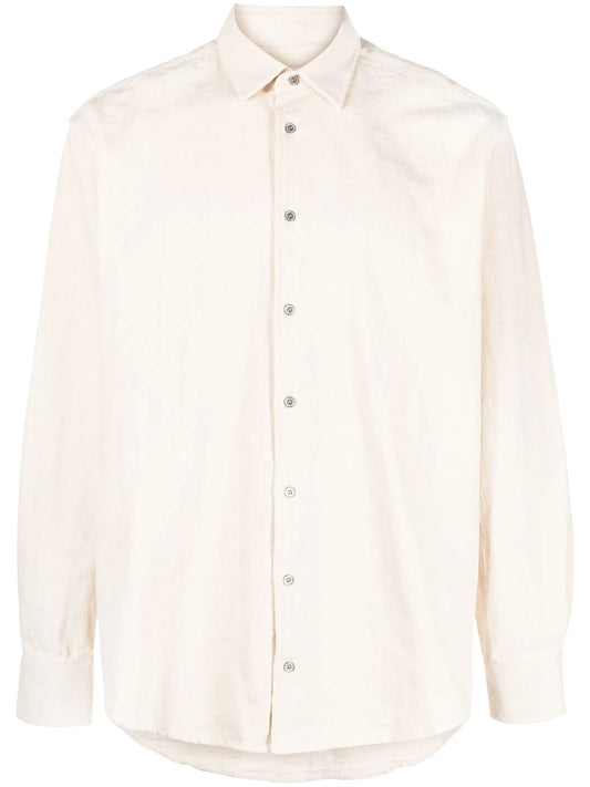 button-fastening cotton shirt
