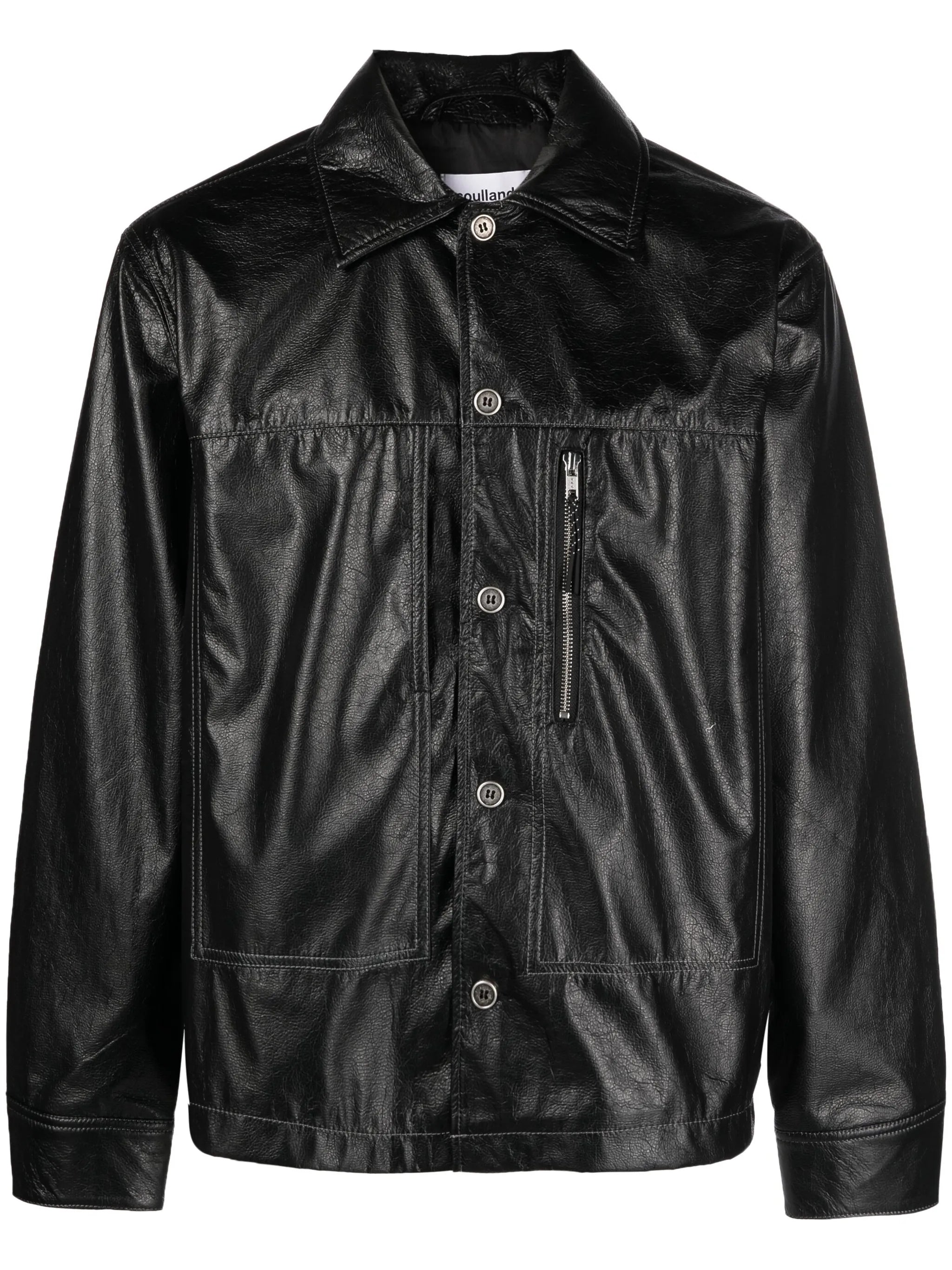 faux leather shirt jacket