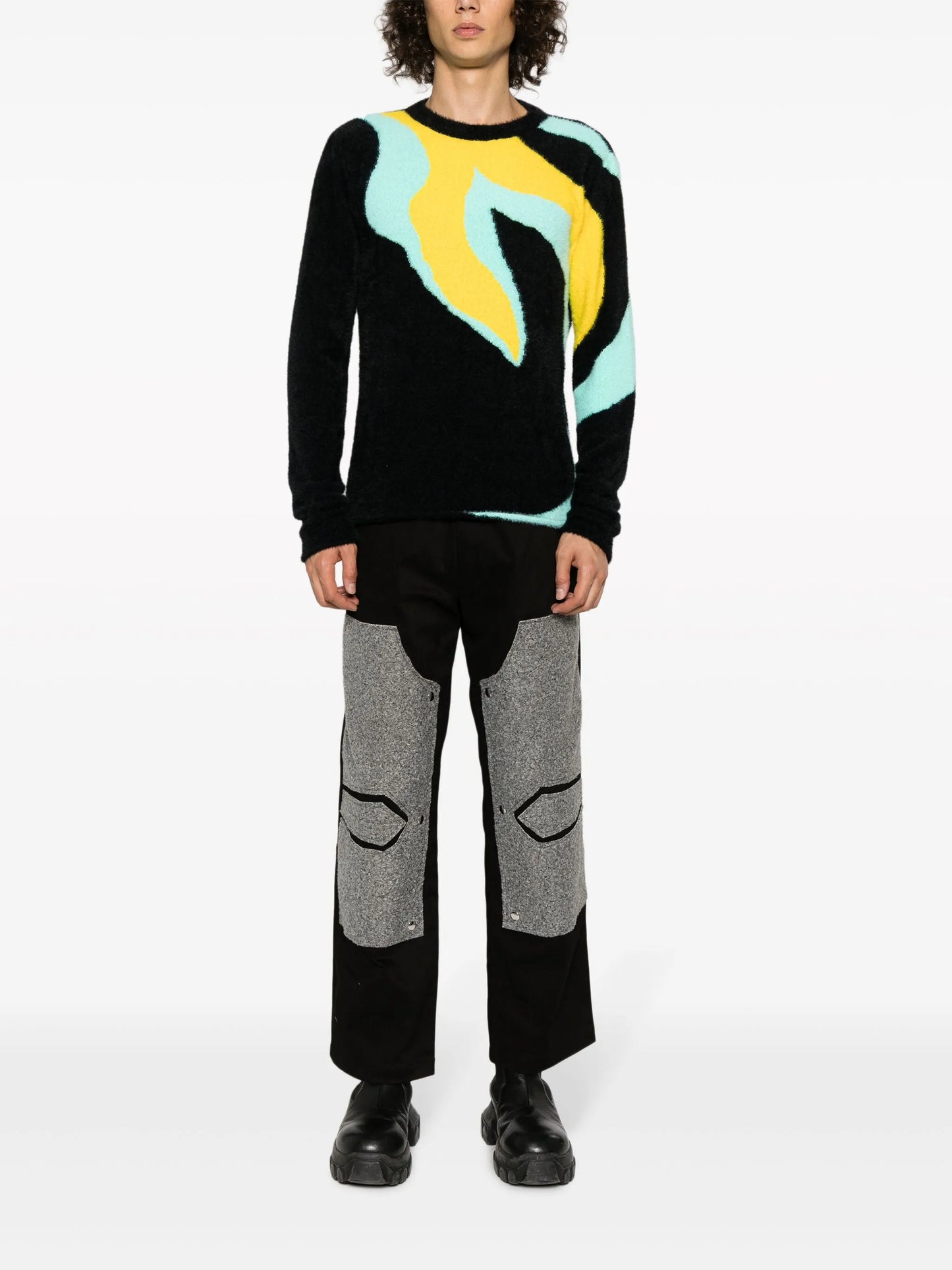 graphic-print crew-neck jumper