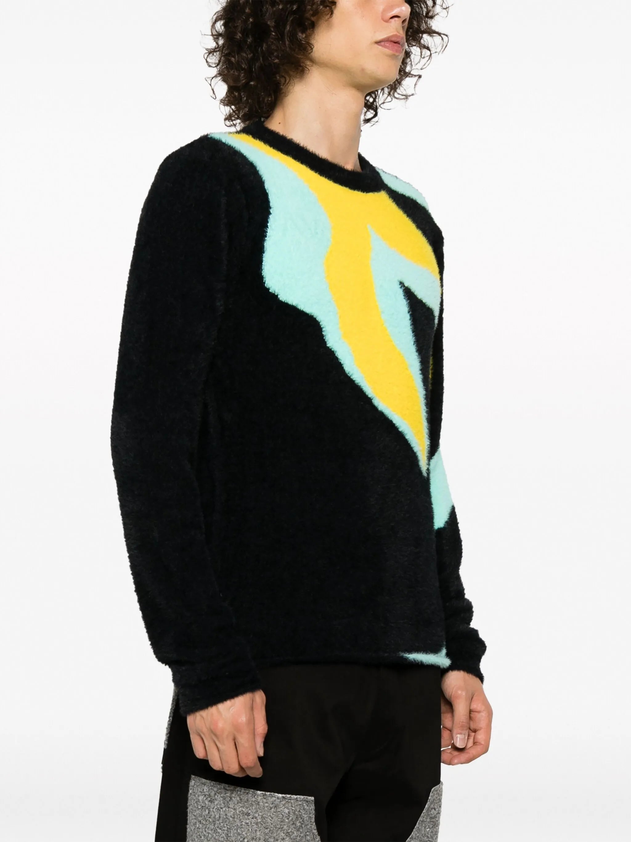 graphic-print crew-neck jumper