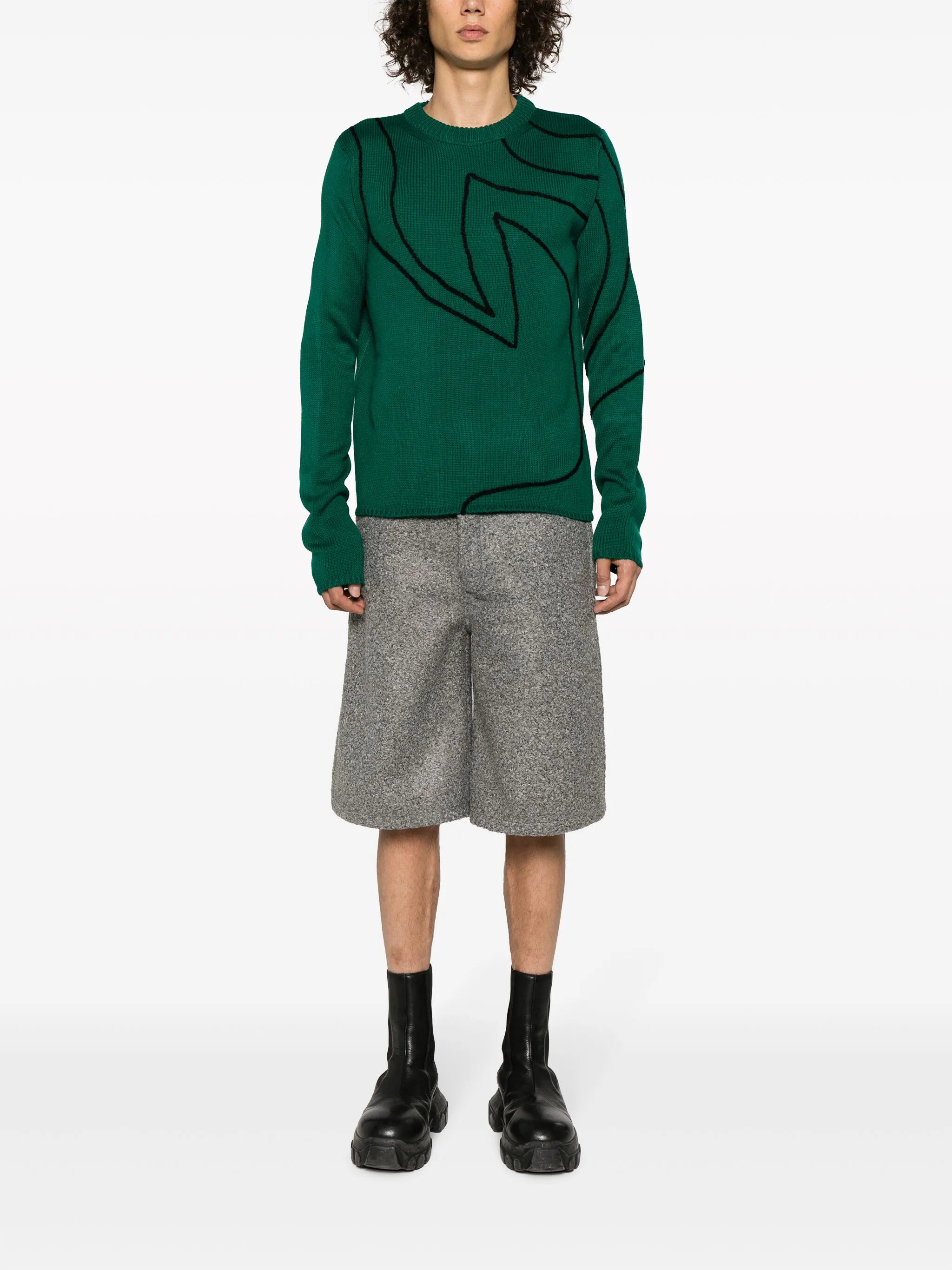 graphic-print crew-neck jumper