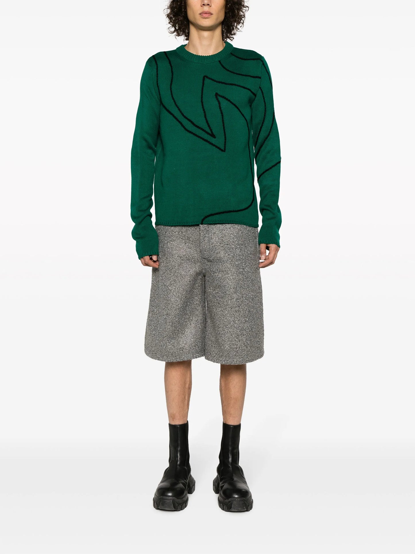 graphic-print crew-neck jumper