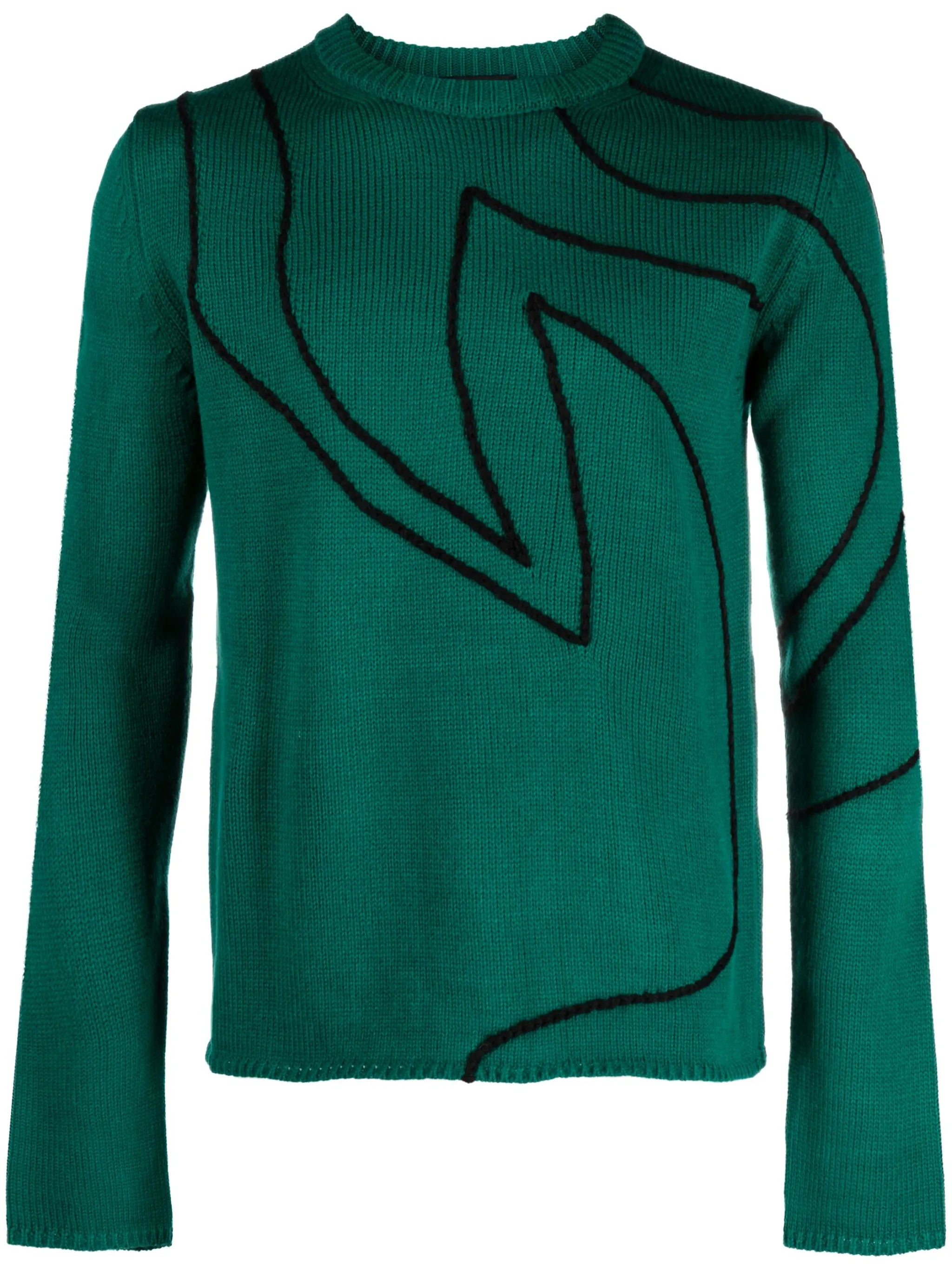 graphic-print crew-neck jumper
