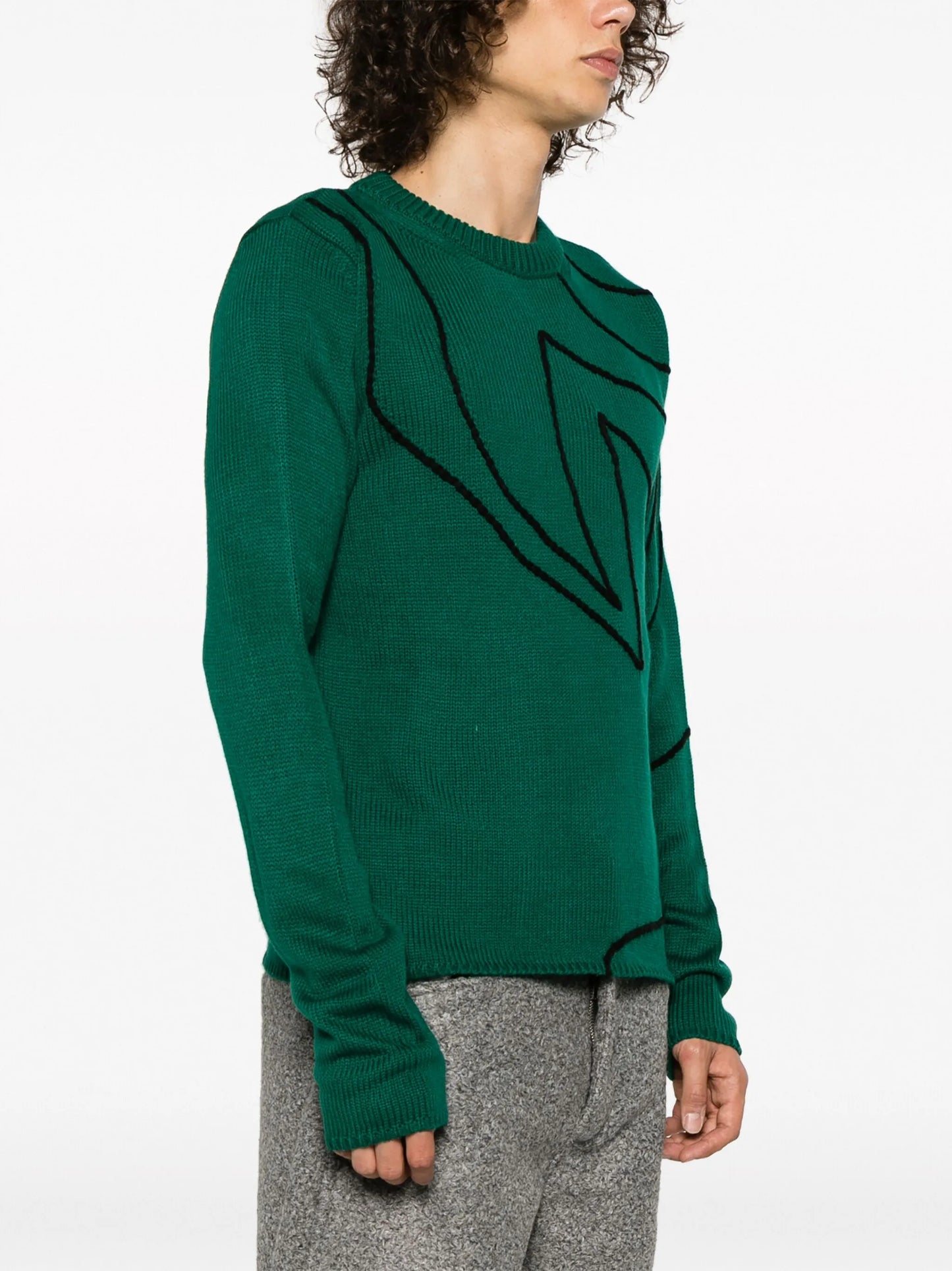 graphic-print crew-neck jumper