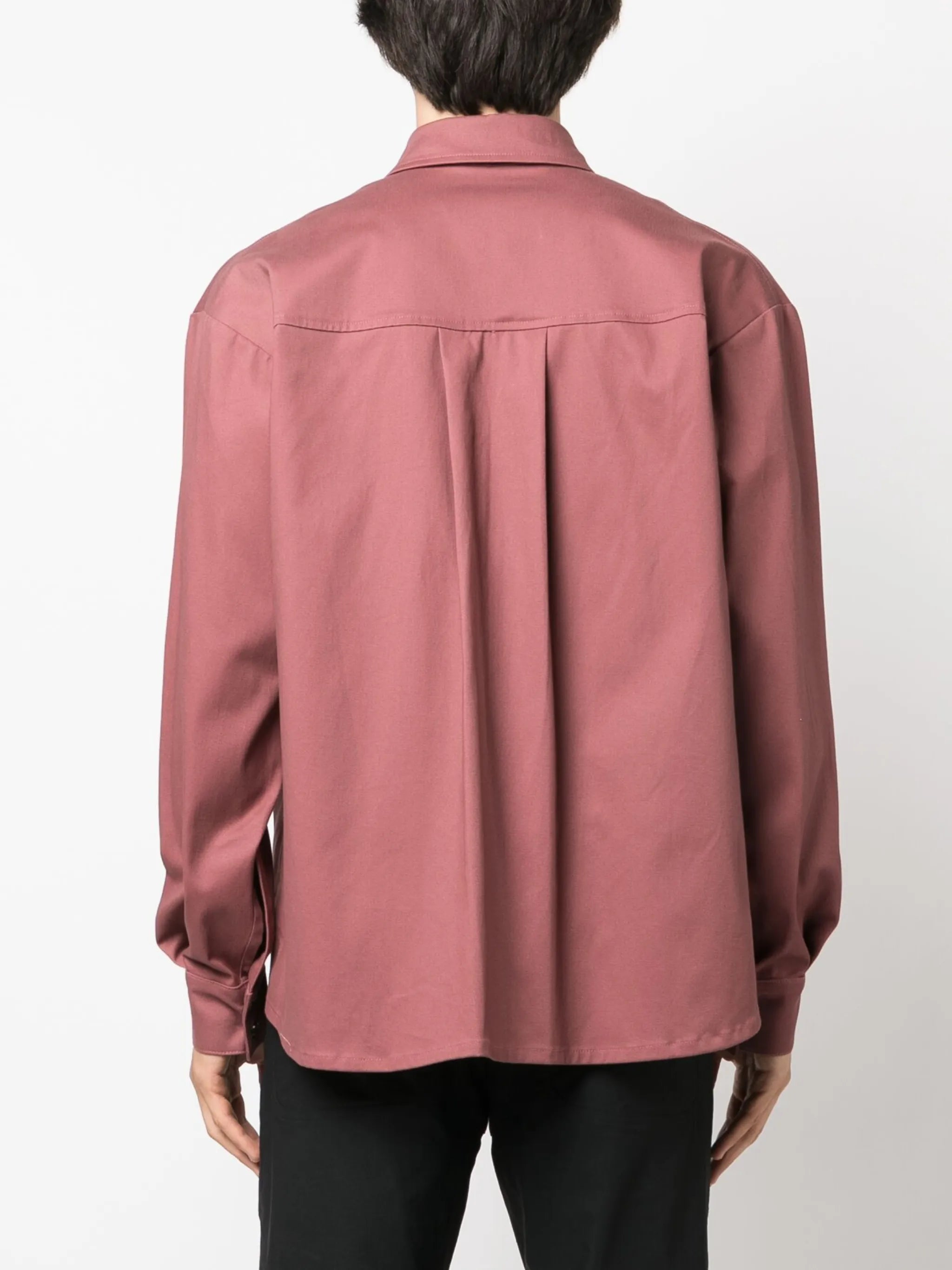 raw-cut edge cotton shirt