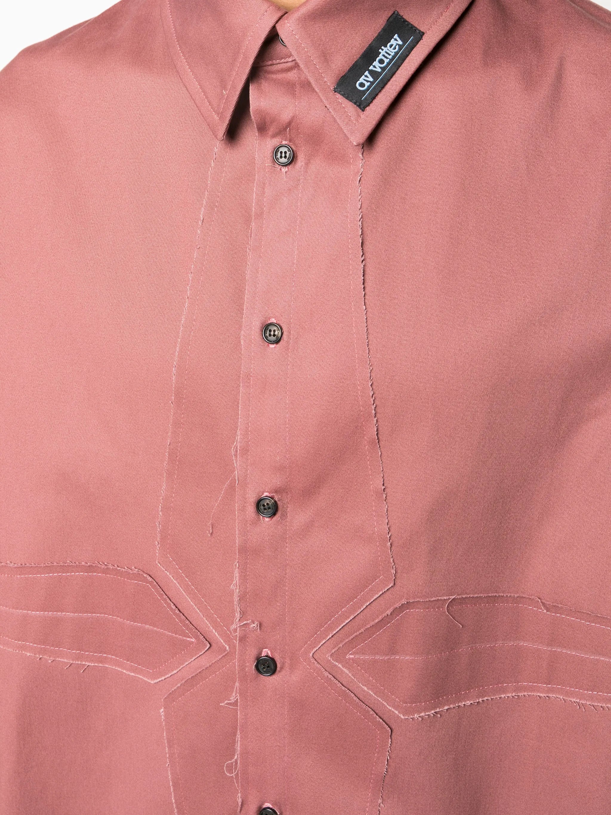 raw-cut edge cotton shirt