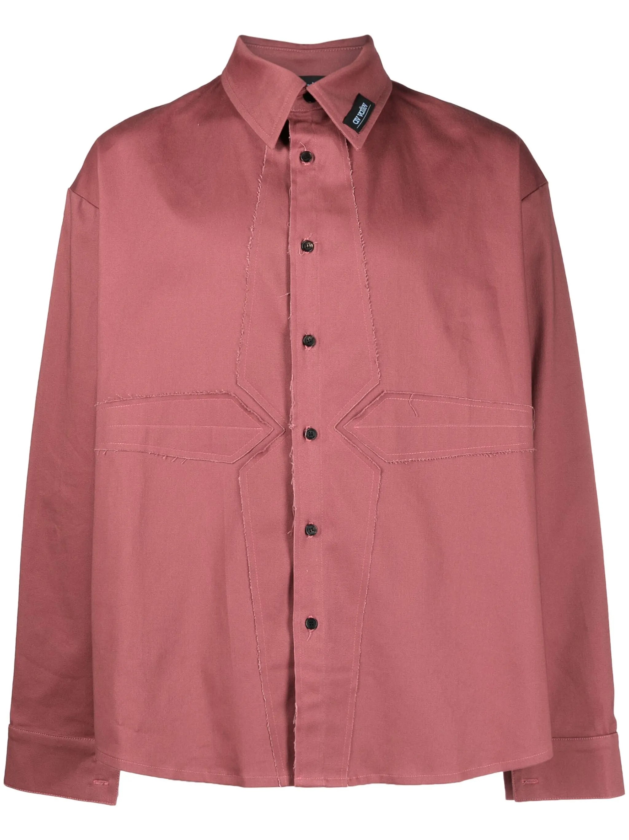 raw-cut edge cotton shirt