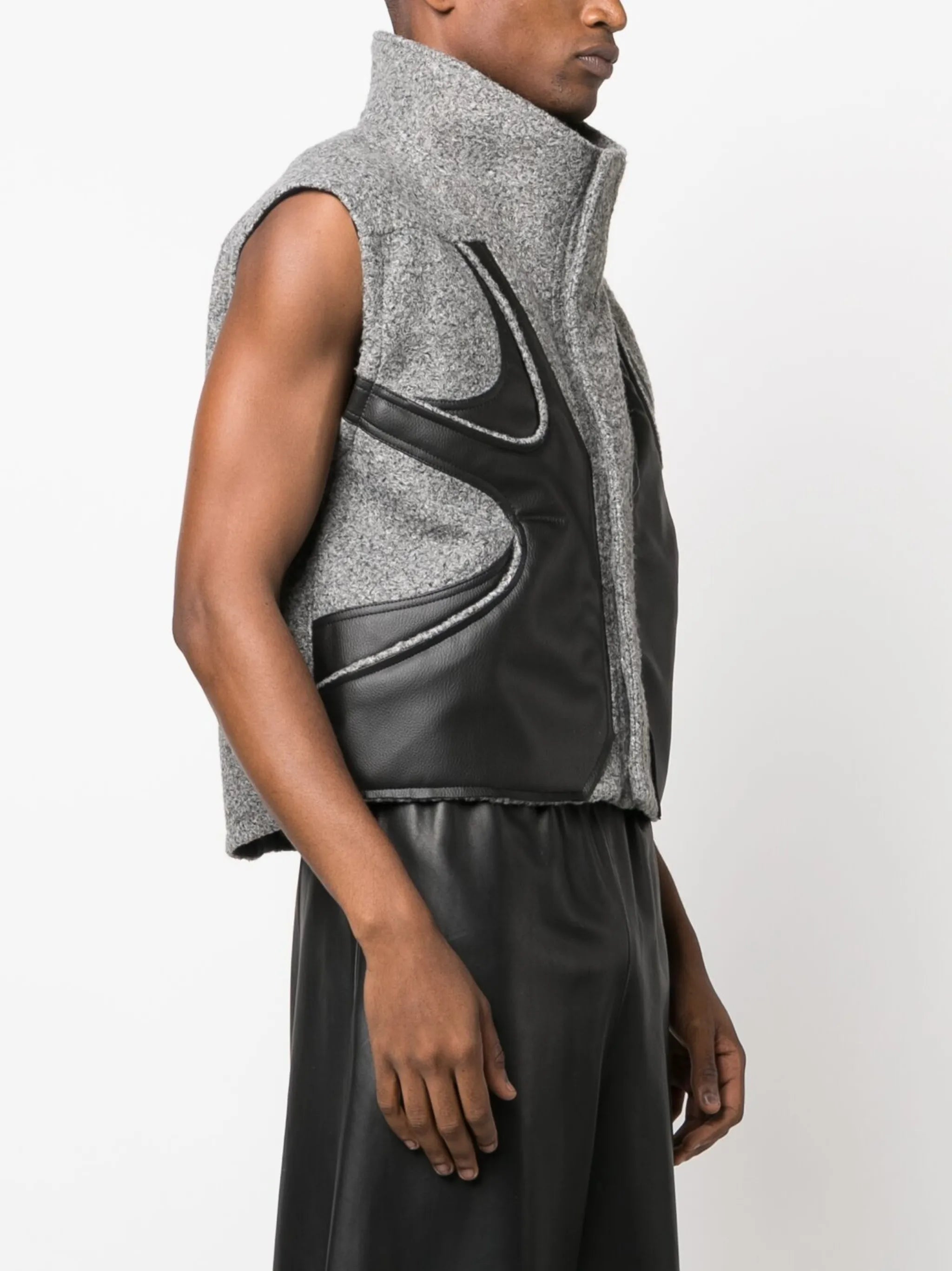 panelled cropped gilet