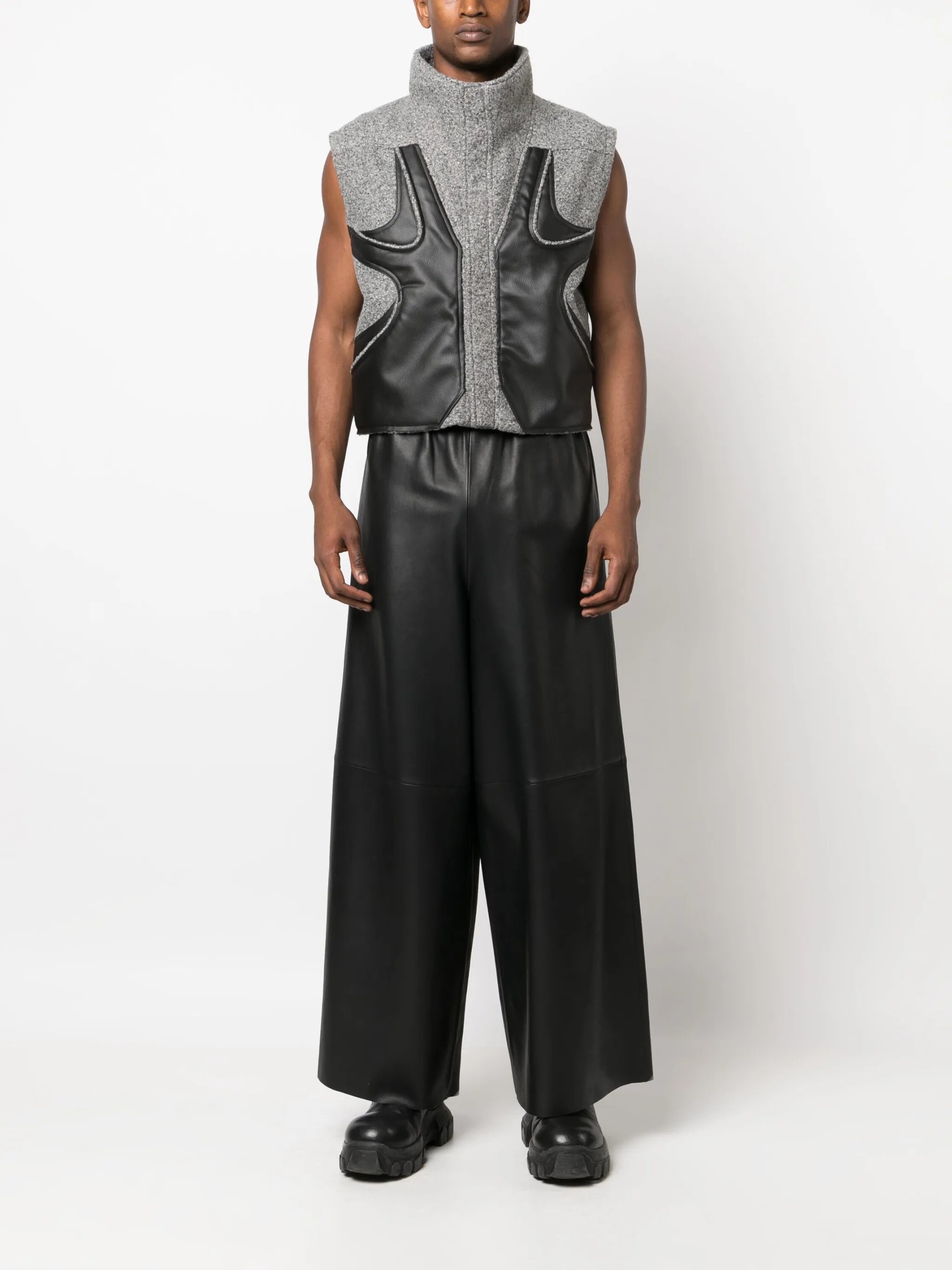 panelled cropped gilet