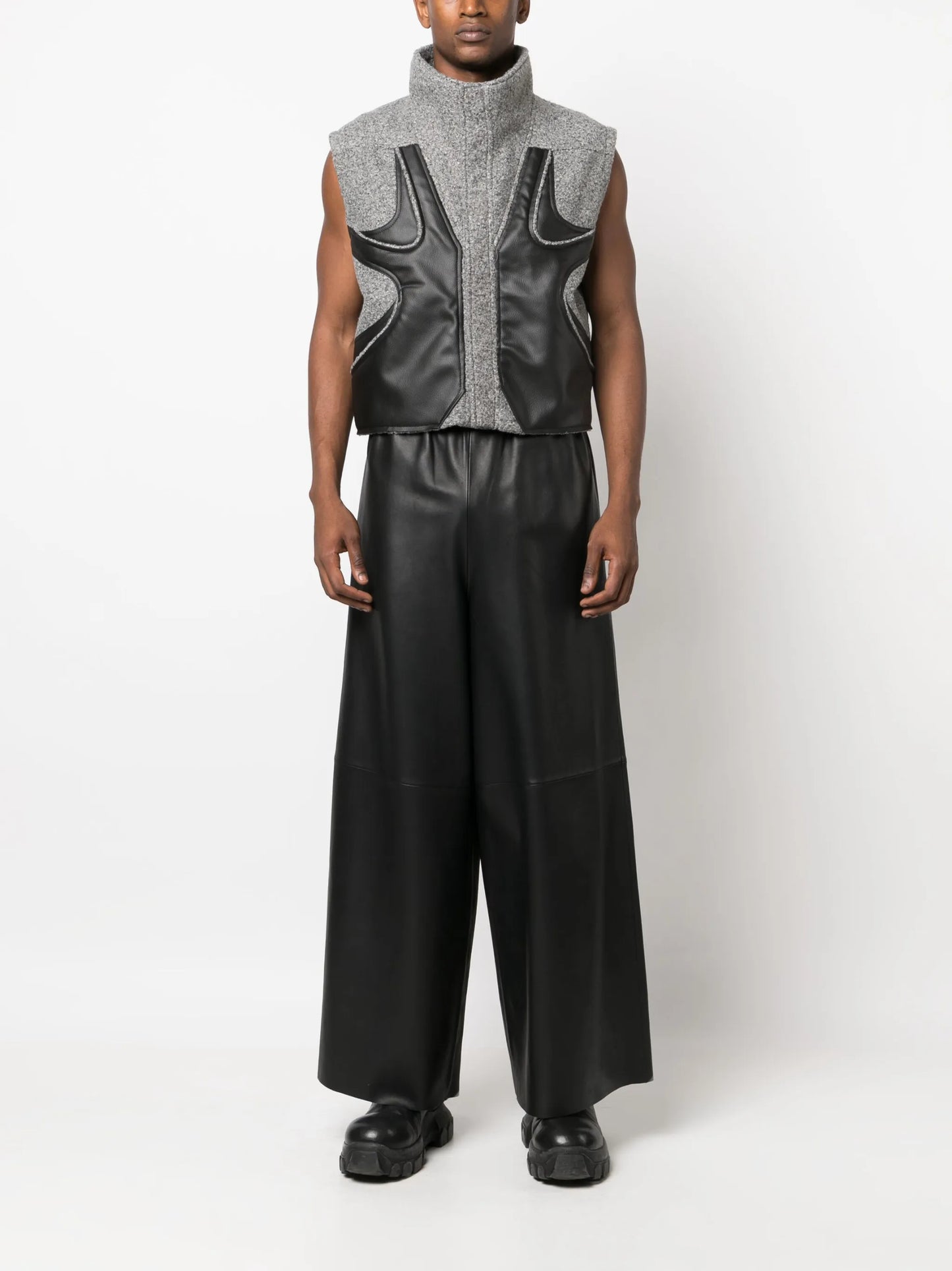 panelled cropped gilet