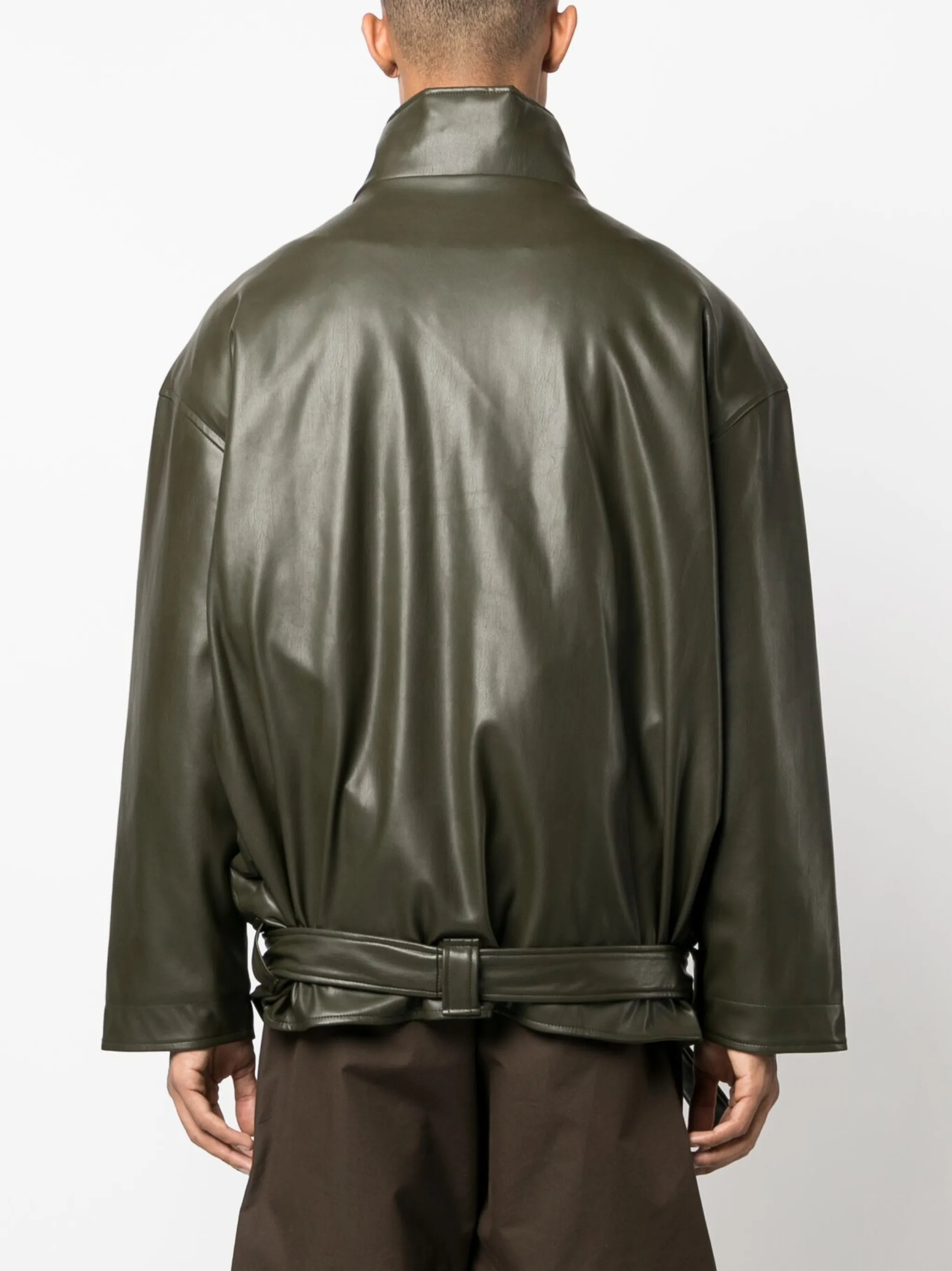 faux-leather parka jacket