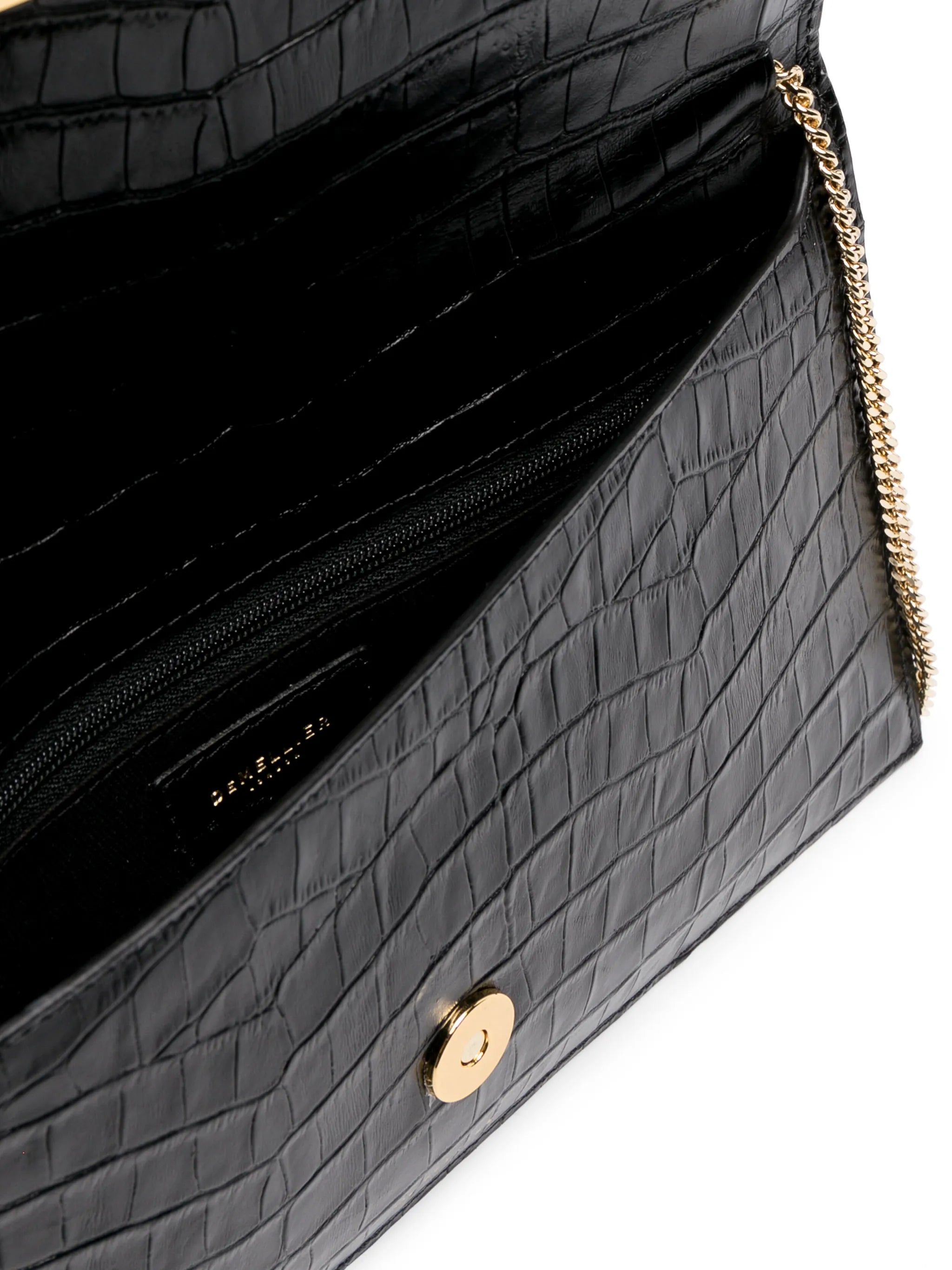 London crocodile-embossed leather clutch bag