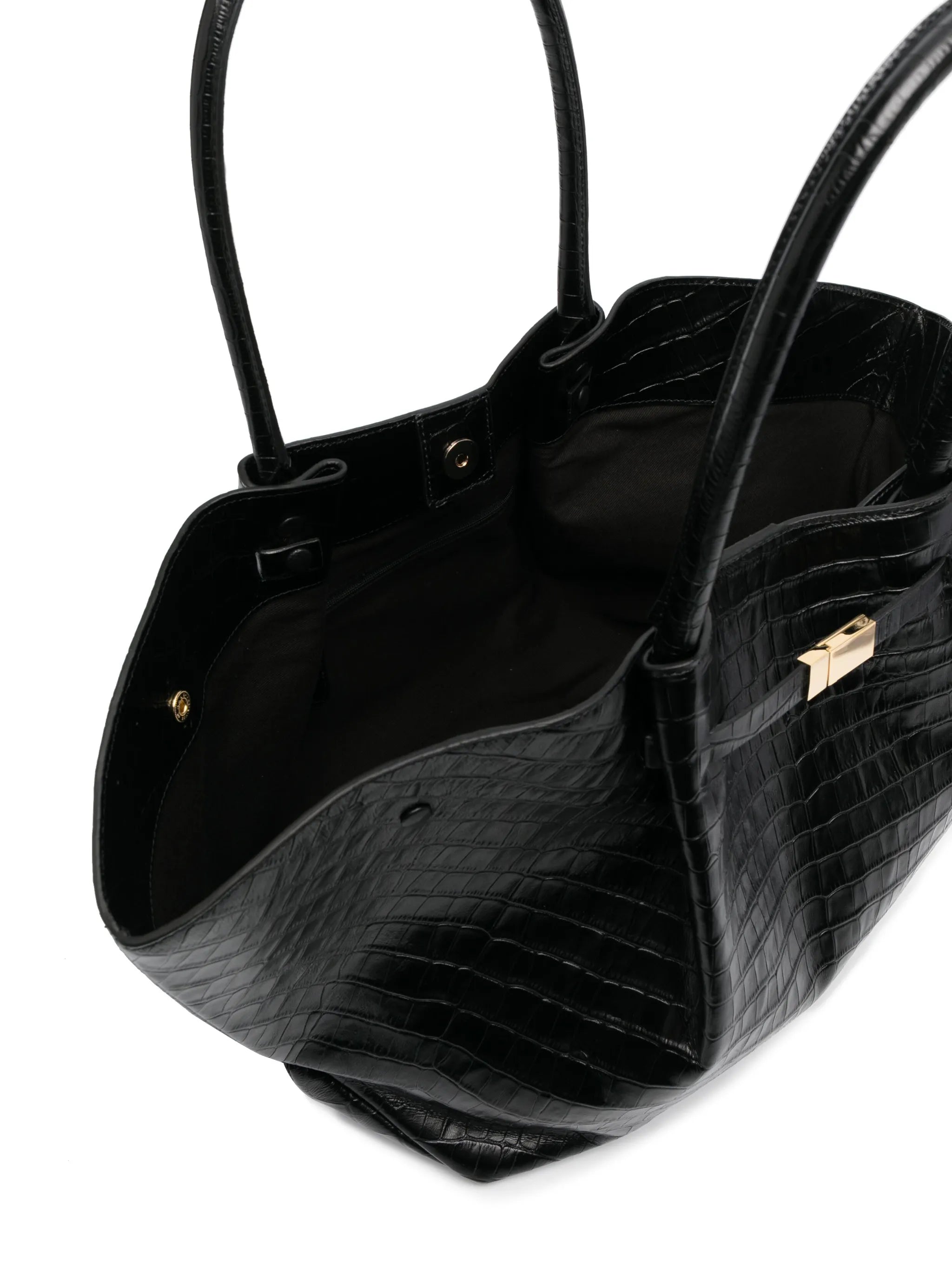 New York crocodile-embossed shoulder bag