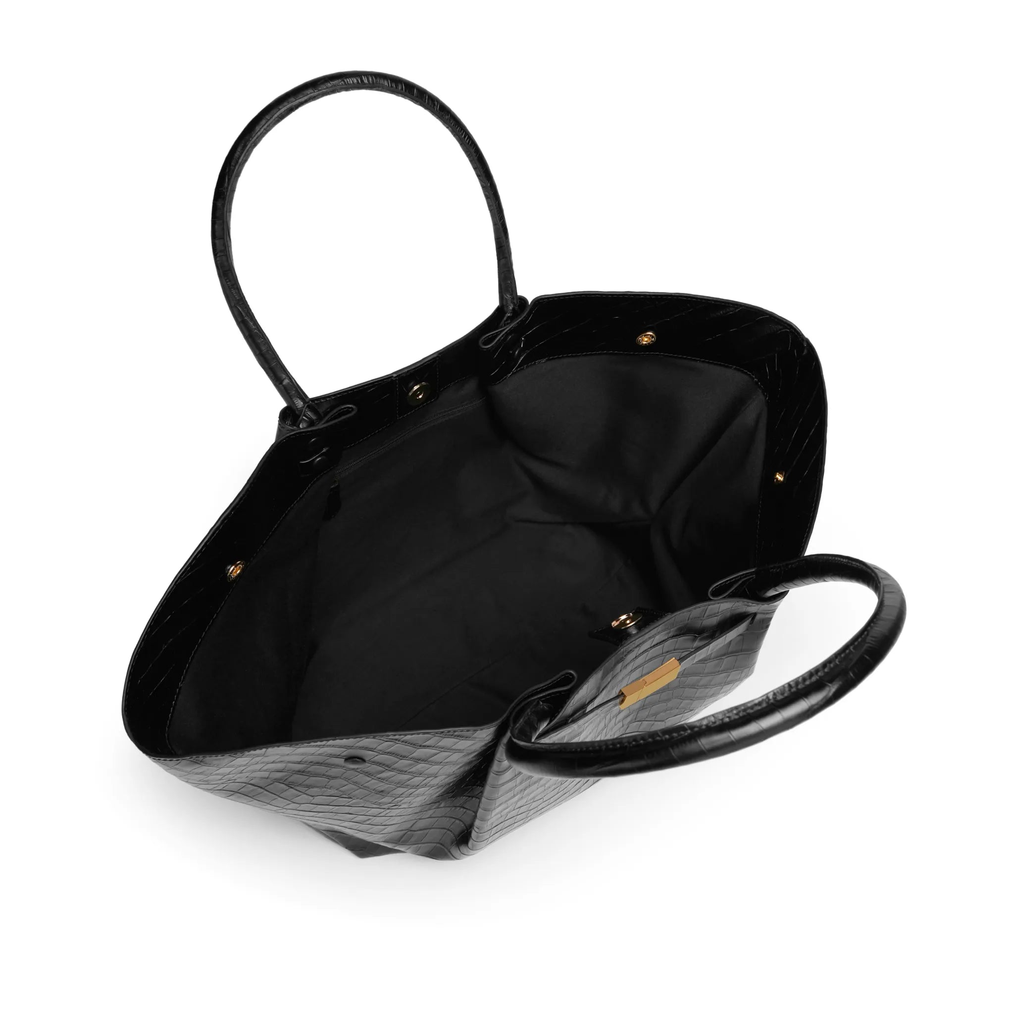 New York crocodile-embossed shoulder bag