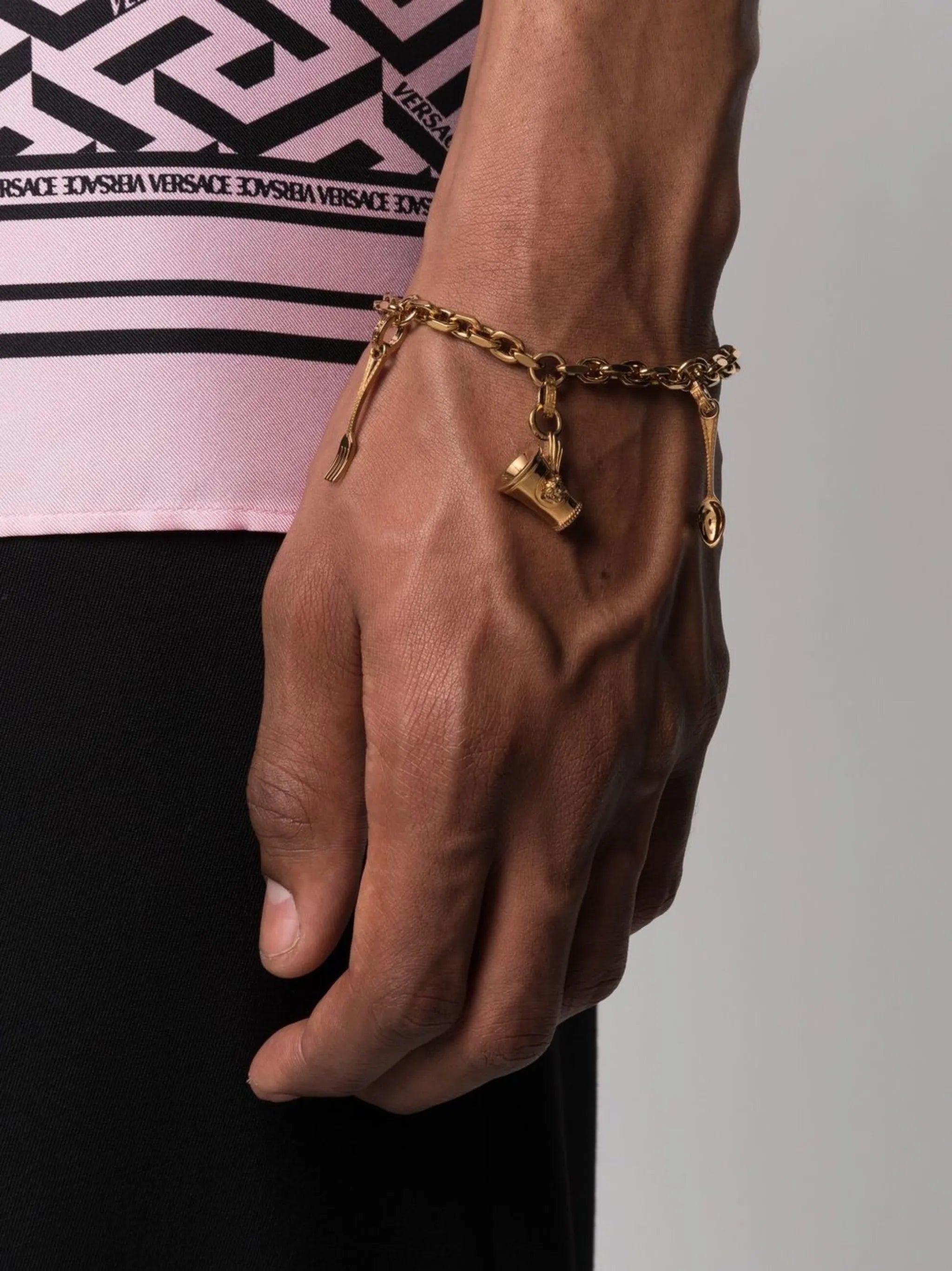 pendant-detail chain-link bracelet