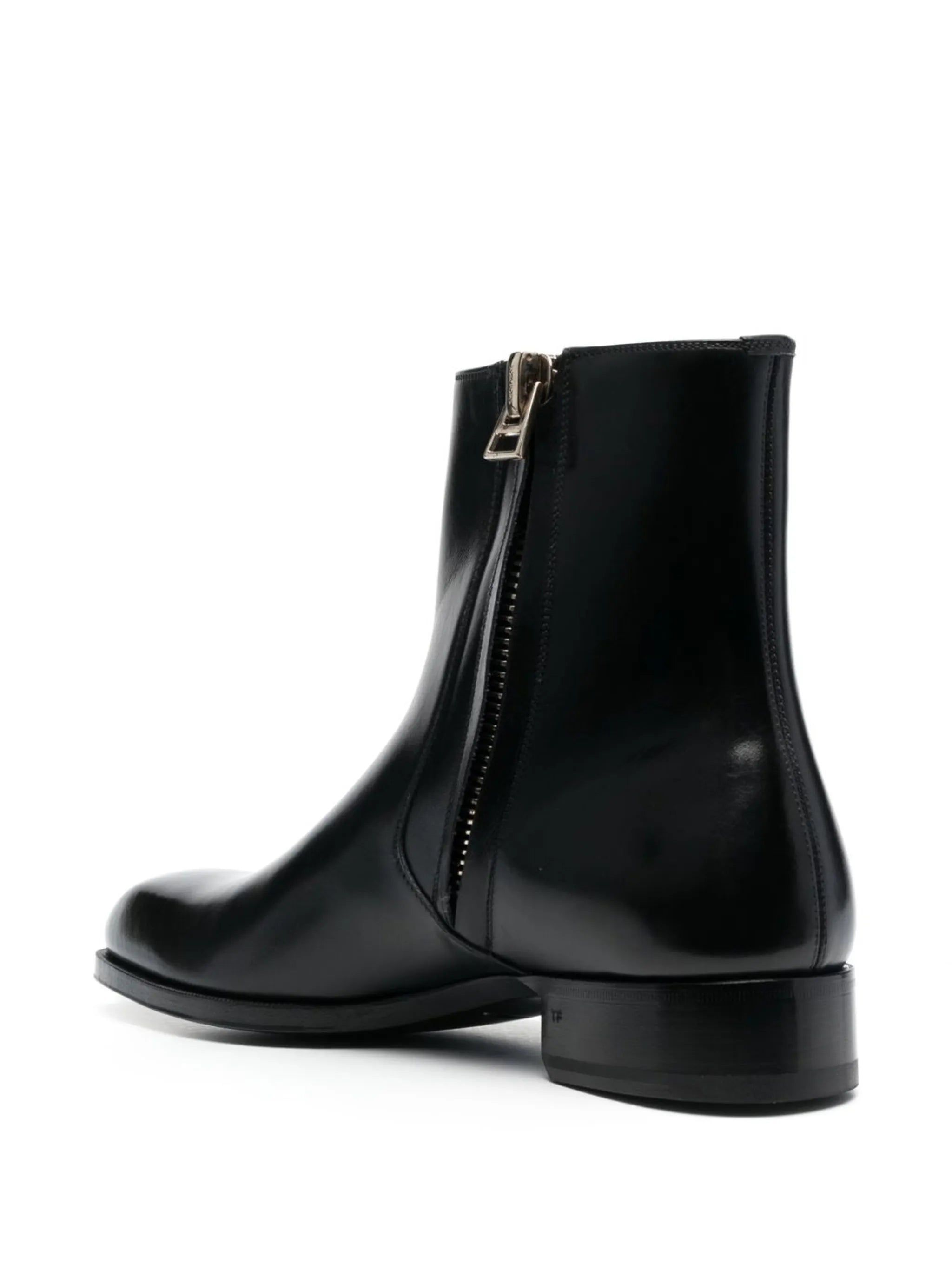 calf leather ankle boots