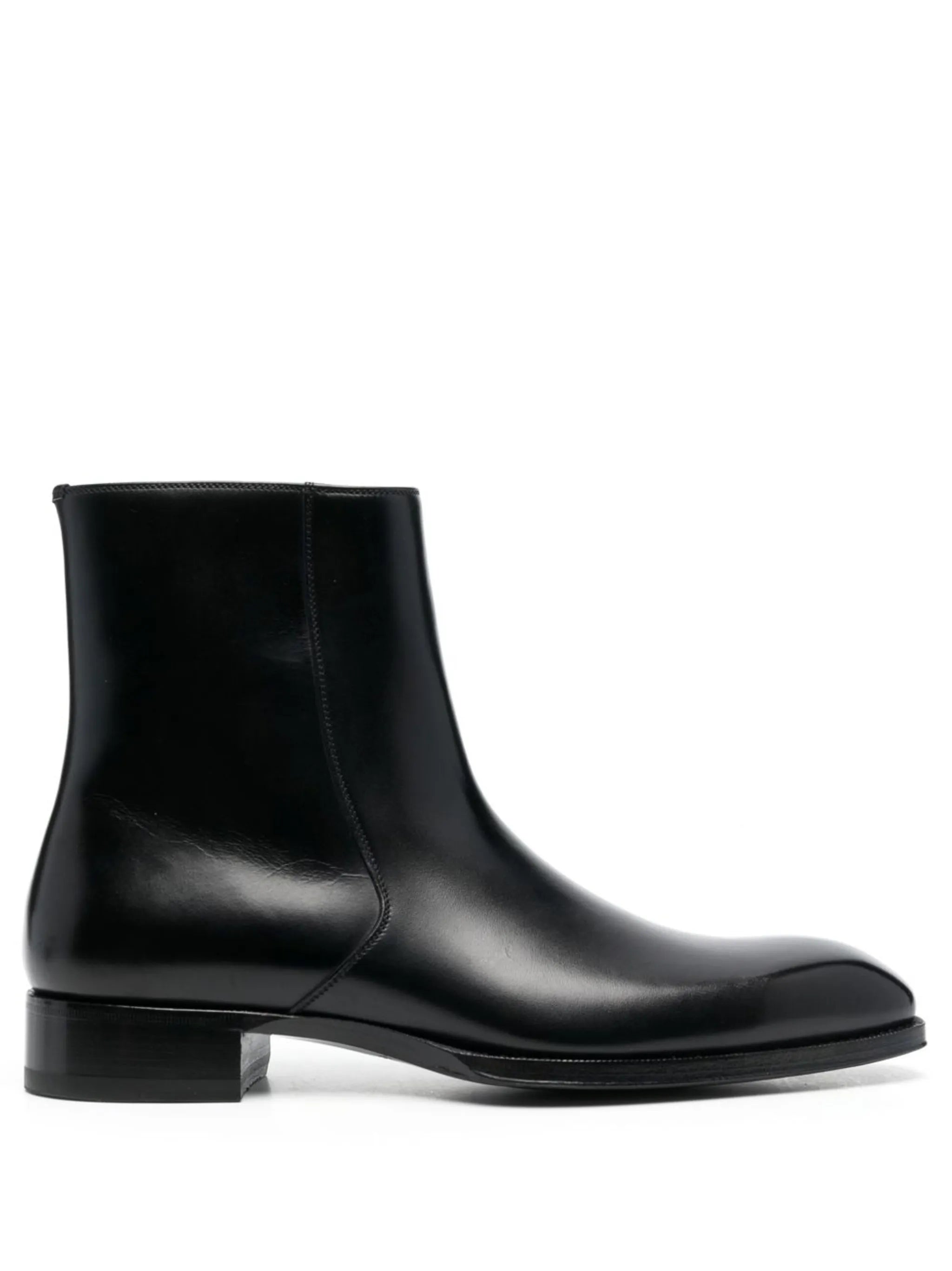 calf leather ankle boots