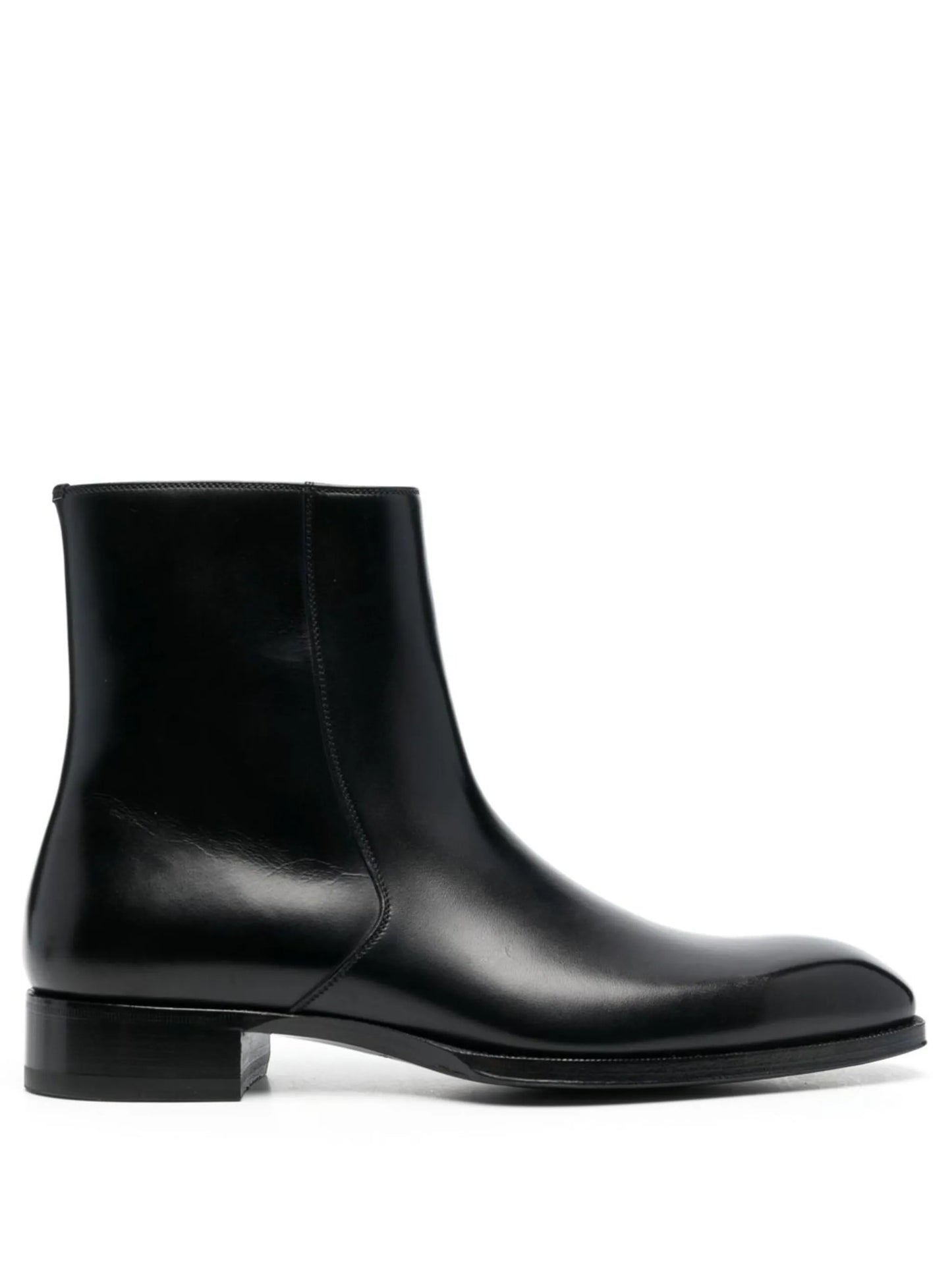 calf leather ankle boots