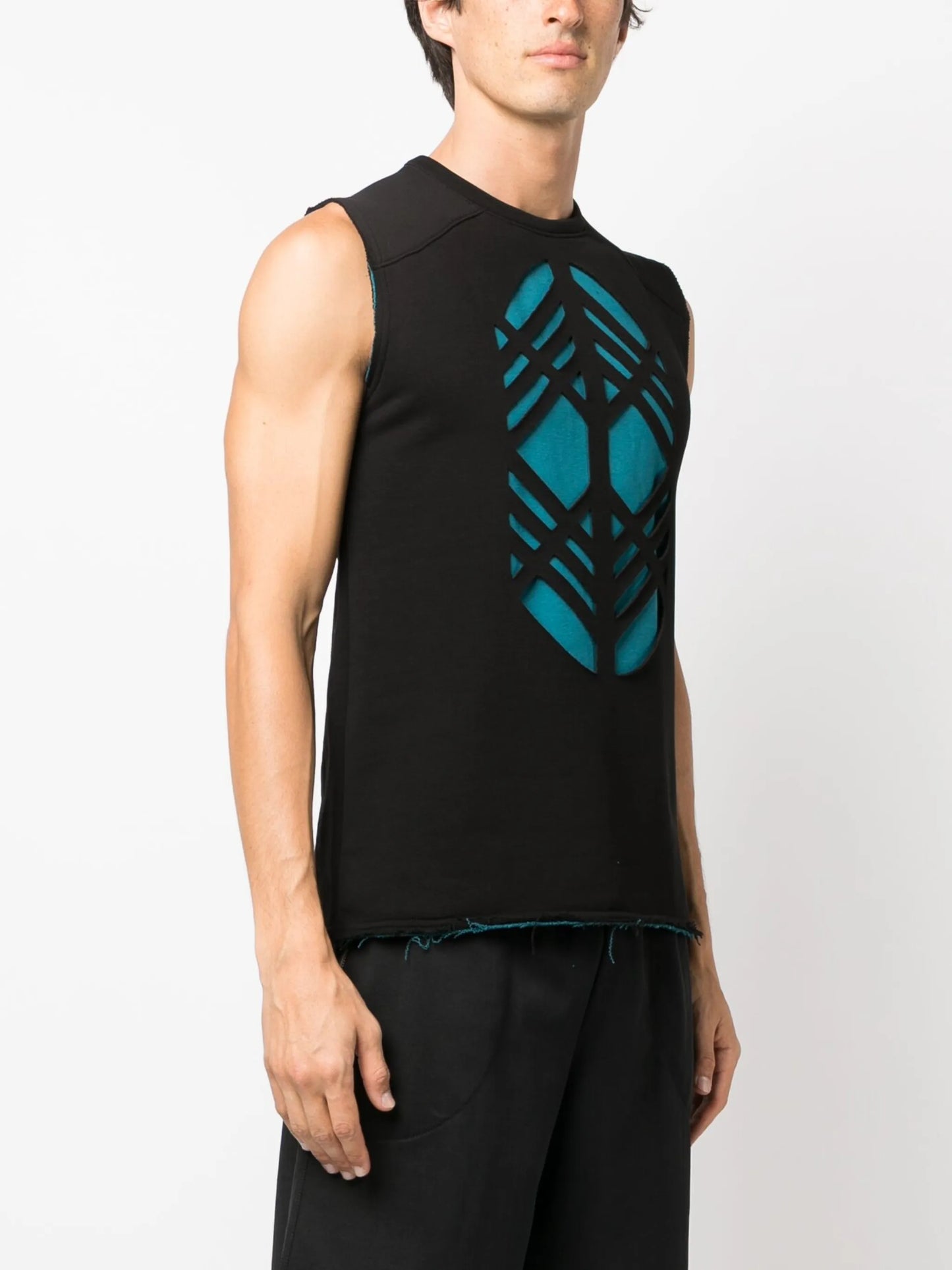 laser-cut cotton tank top