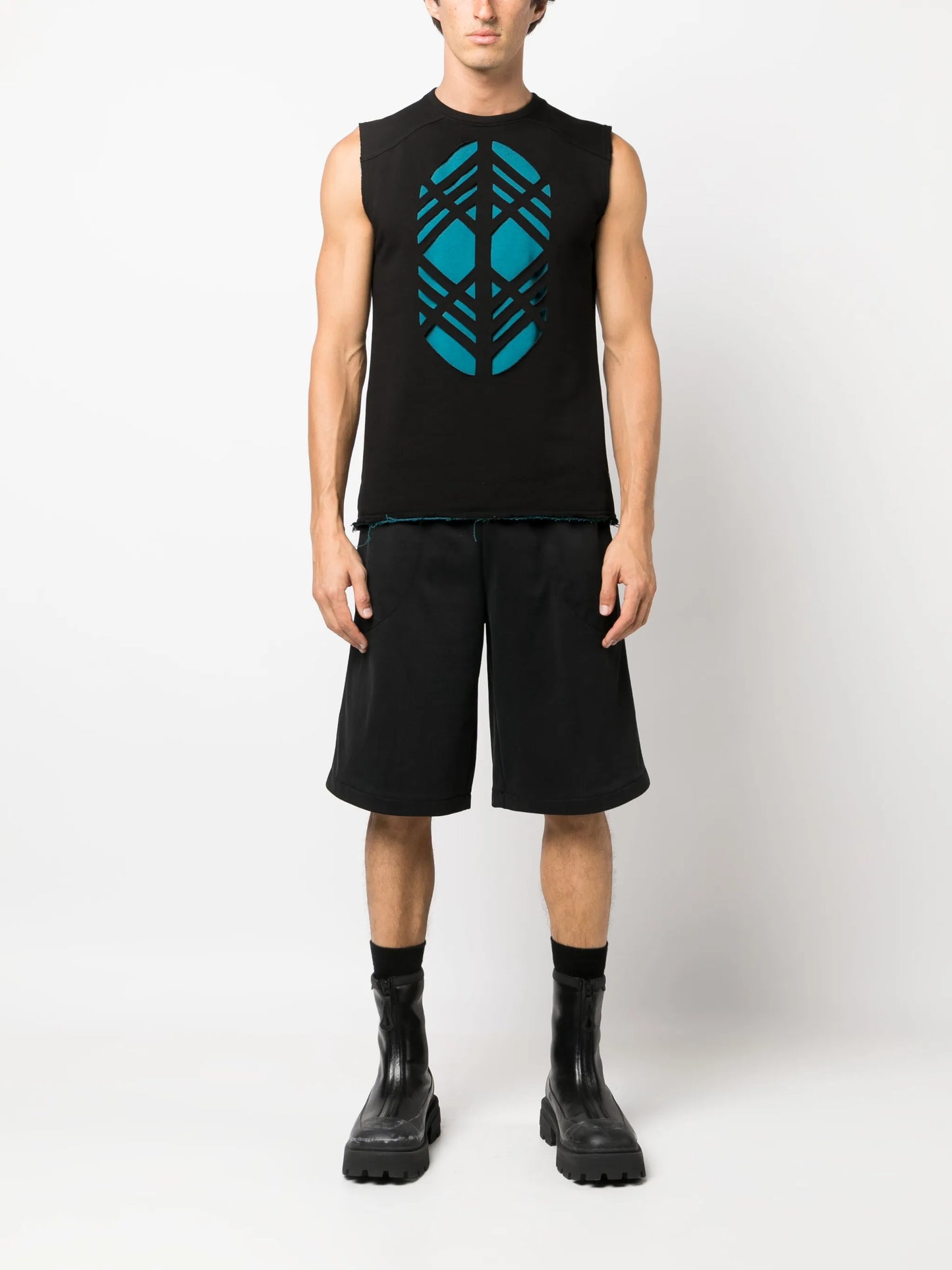 laser-cut cotton tank top